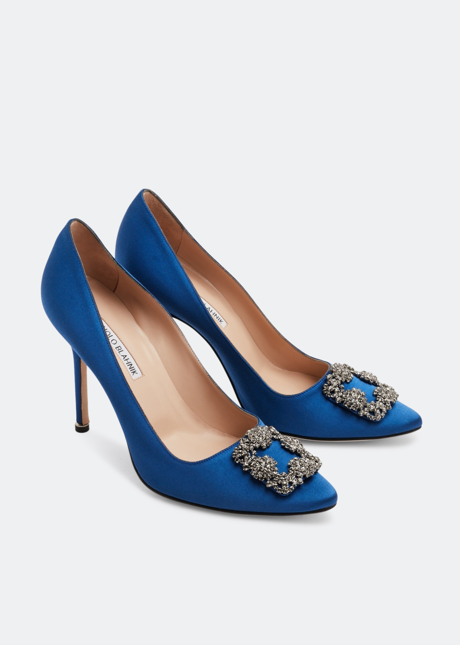 Manolo Blahnik Hangisi satin pumps for Women - Blue in UAE