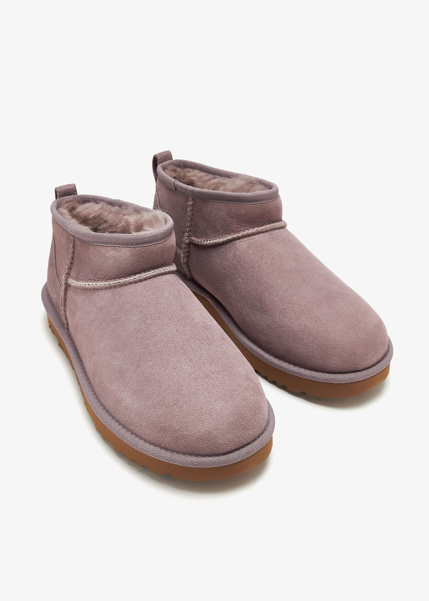 ショートブーツ・ブーティ UGG W Classic Ultra Mini Boots - UGG - Leather - Purple UGG Women's Classic Ultra Mini Boot Purple