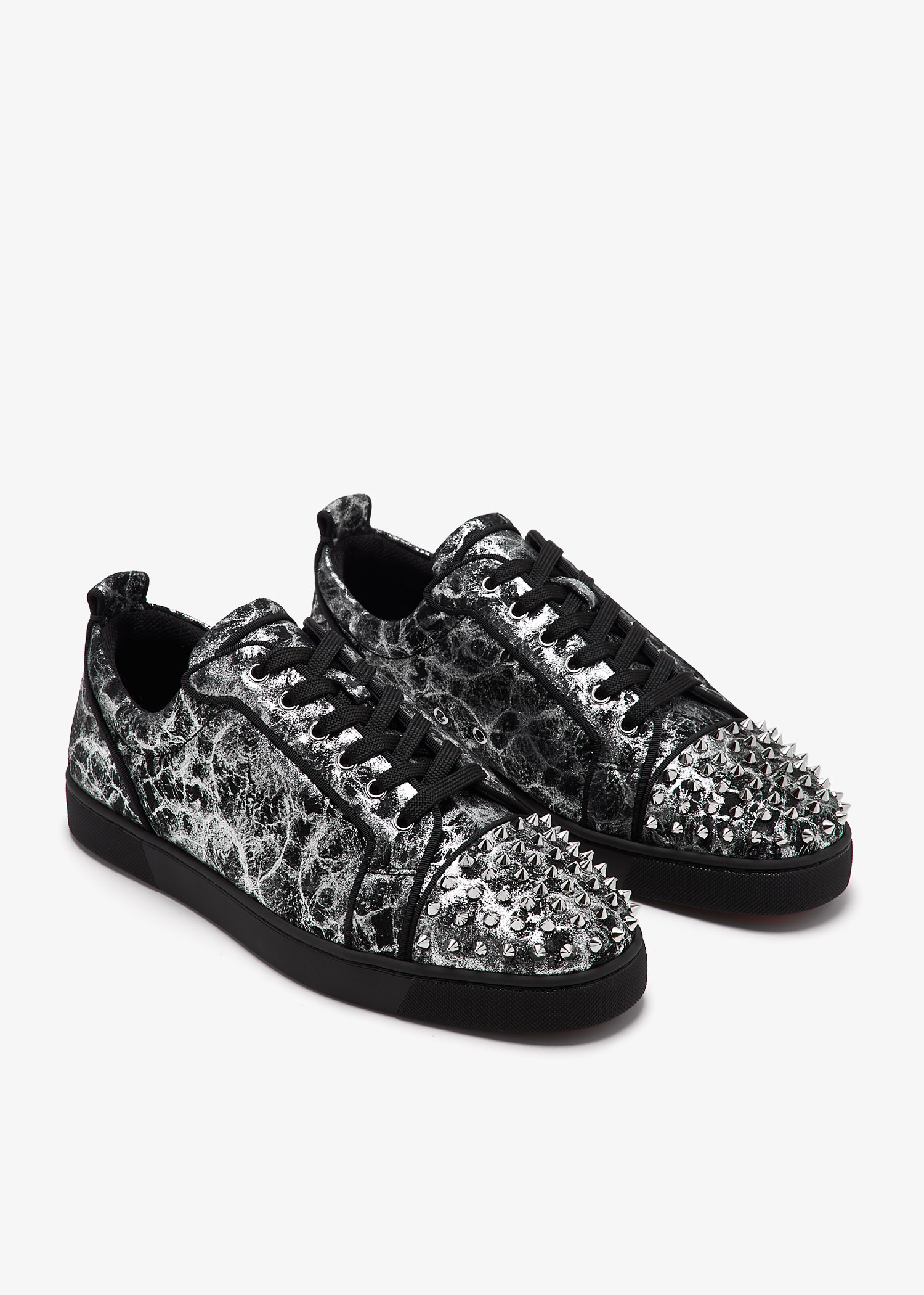 クリスチャンR Louis ロゴ グログラントリムスエードハイカット Christian Louboutin Men's Louis Flat Patent Carr Spikes High