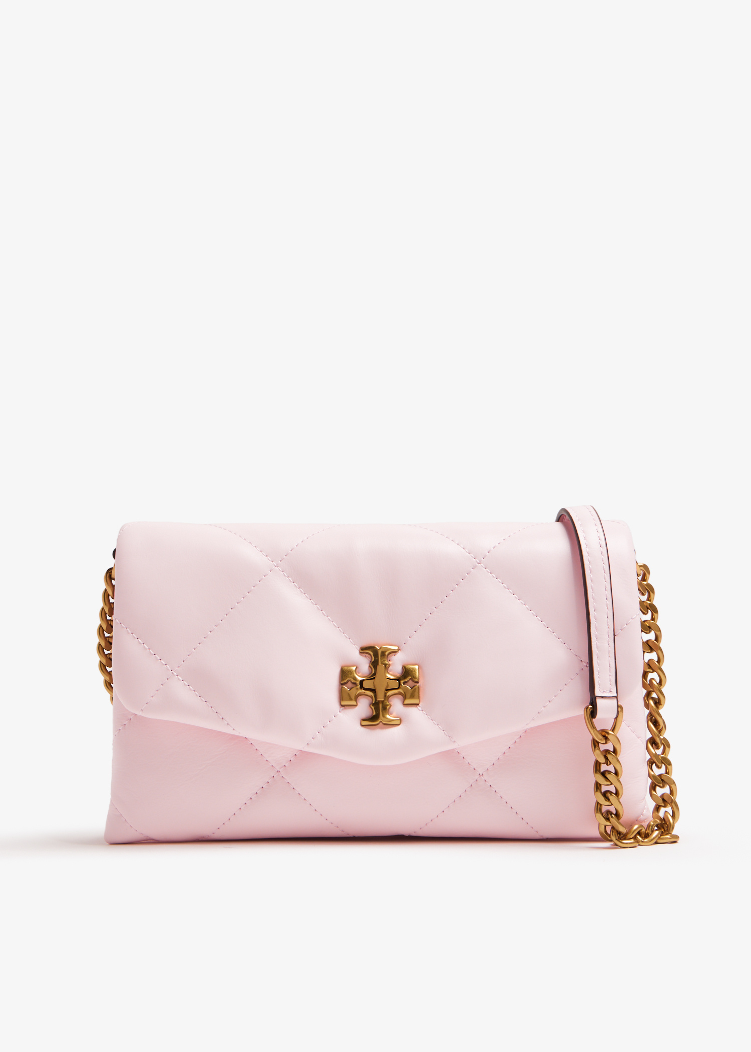 Tory Burch Women's Kira Diamond Quilt Chain Wallet, Blanc