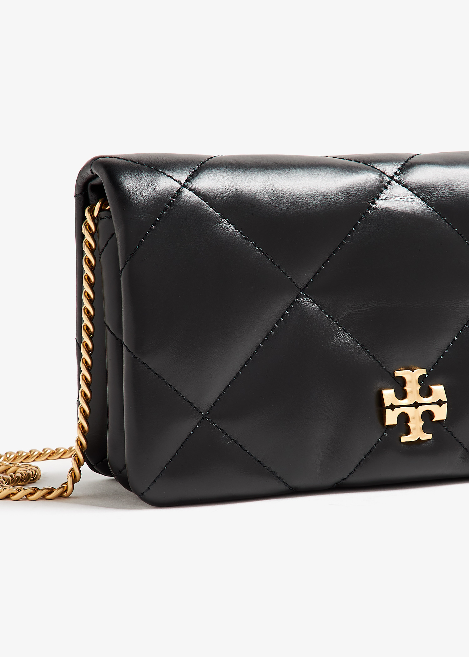 Tory Burch Kira diamond quilt chain wallet for Women - Black