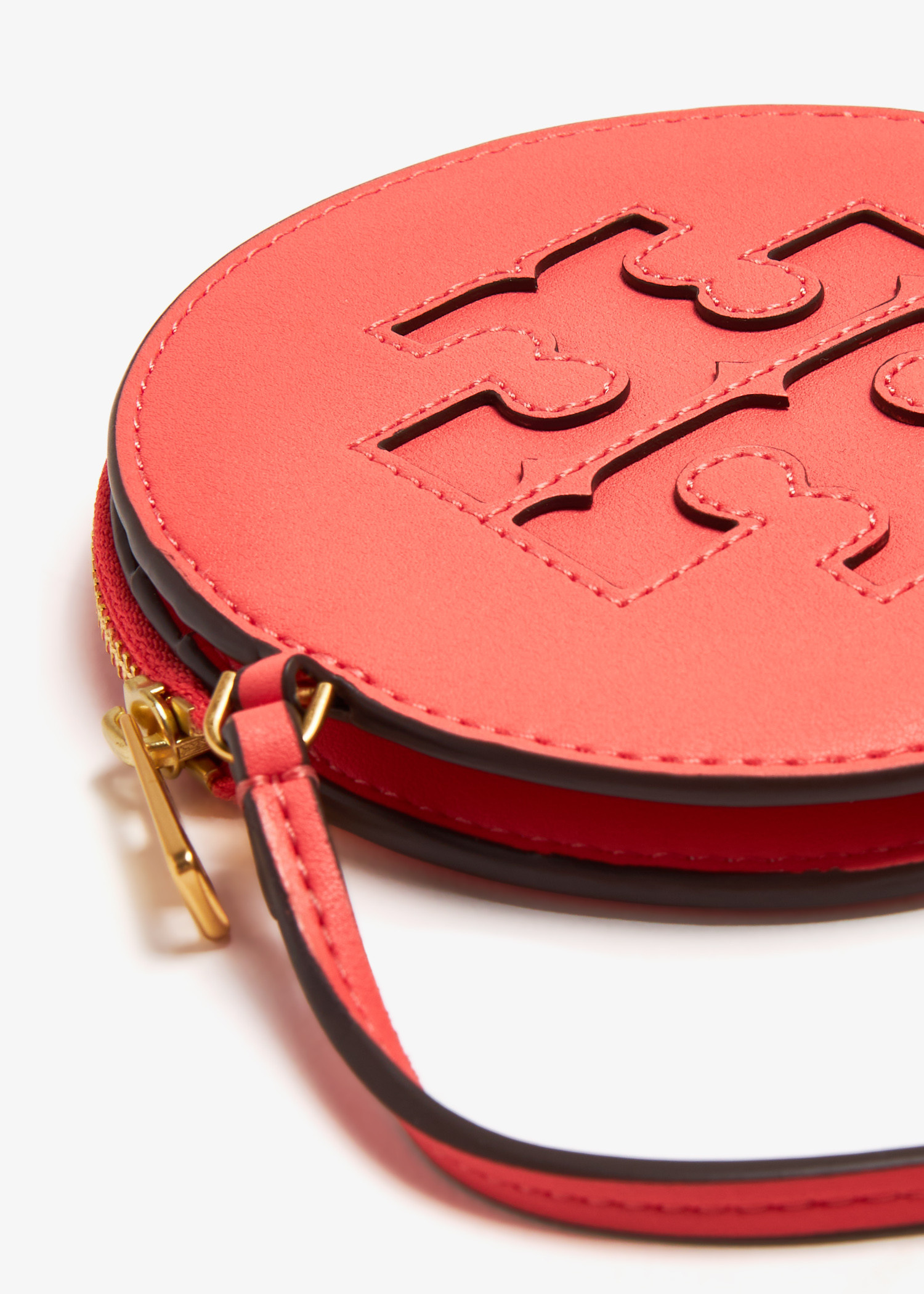 Tory Burch Ella Bio circle zip card case for Women - Orange