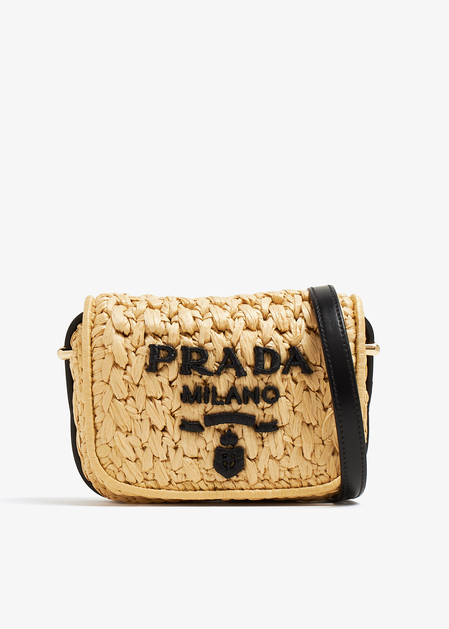 Prada Woven fabric and leather shoulder bag for Women