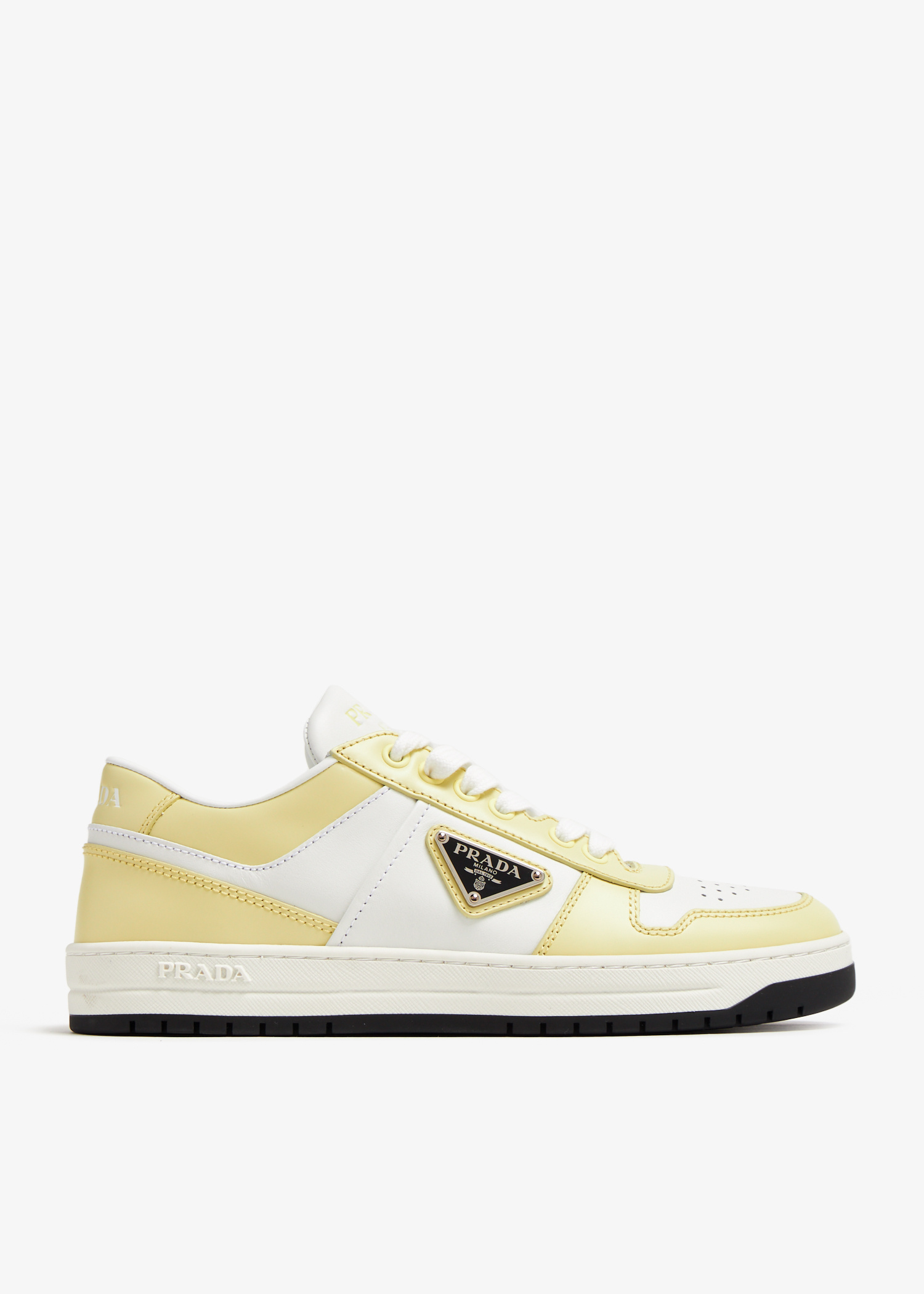Prada Downtown leather sneakers for Women - Yellow in Kuwait