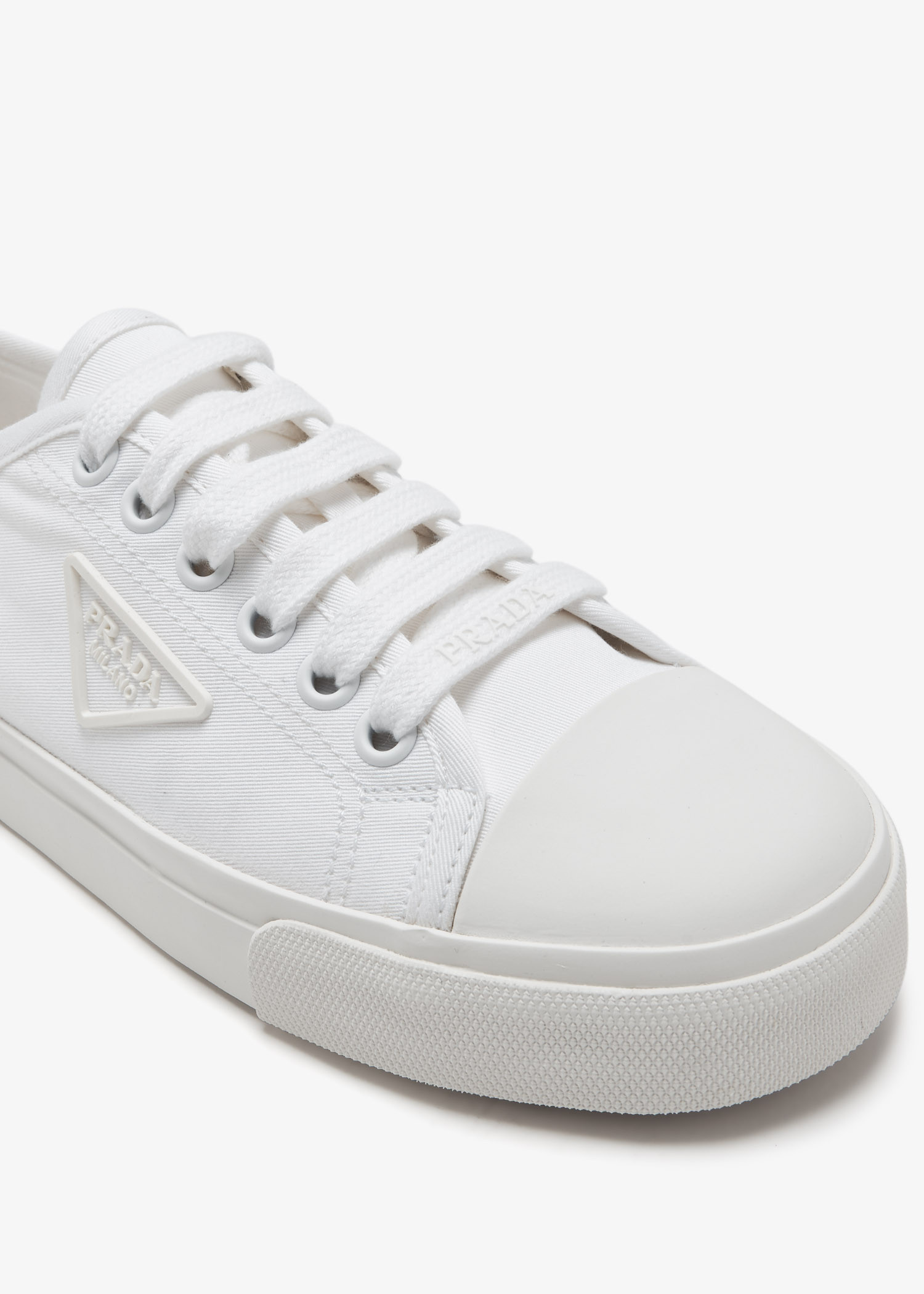 Prada Cotton gabardine sneakers for Women - White in UAE