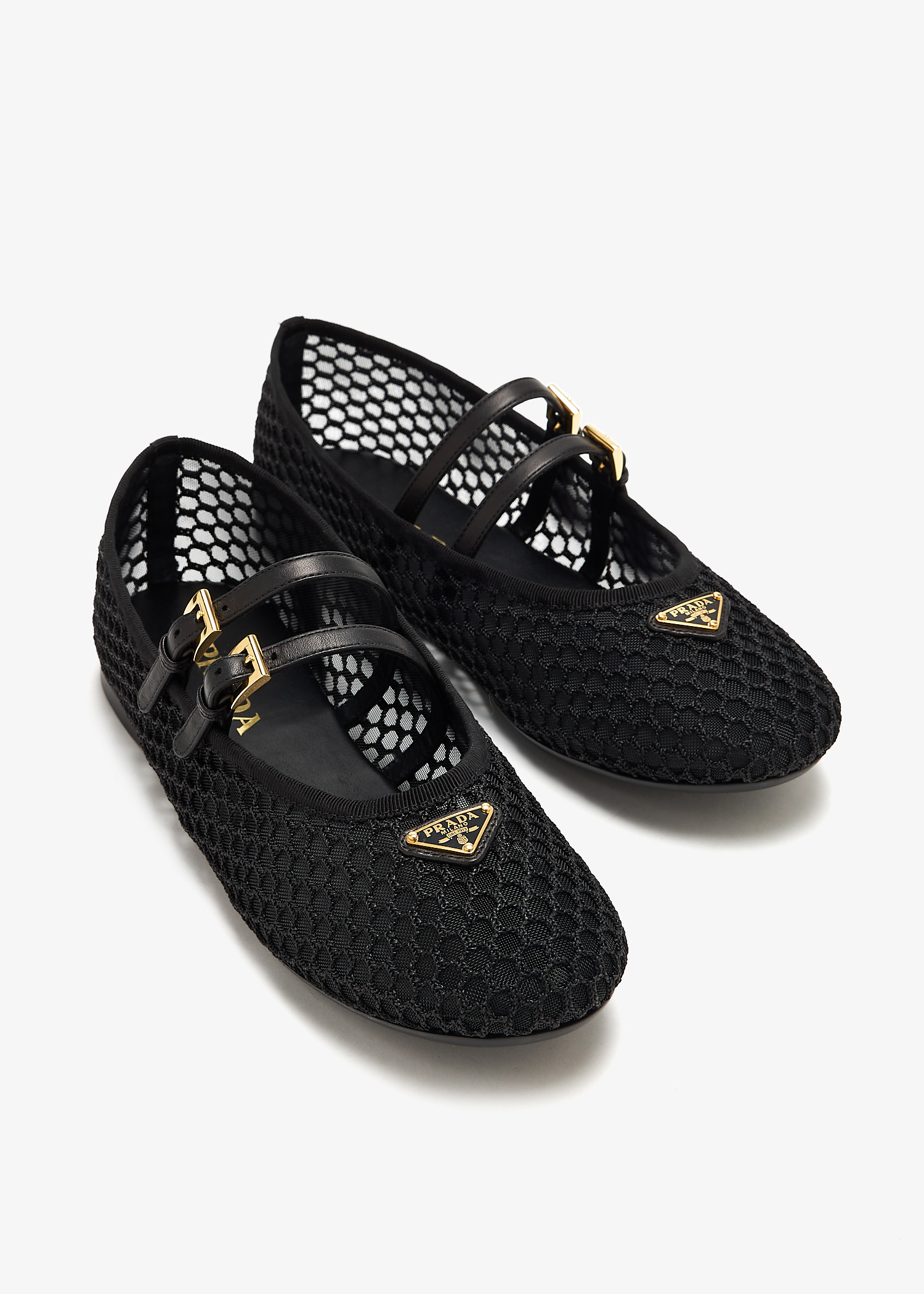 【送料&関税込】Prada Black Mesh Ballerinas 28215825_57669408_600.jpg