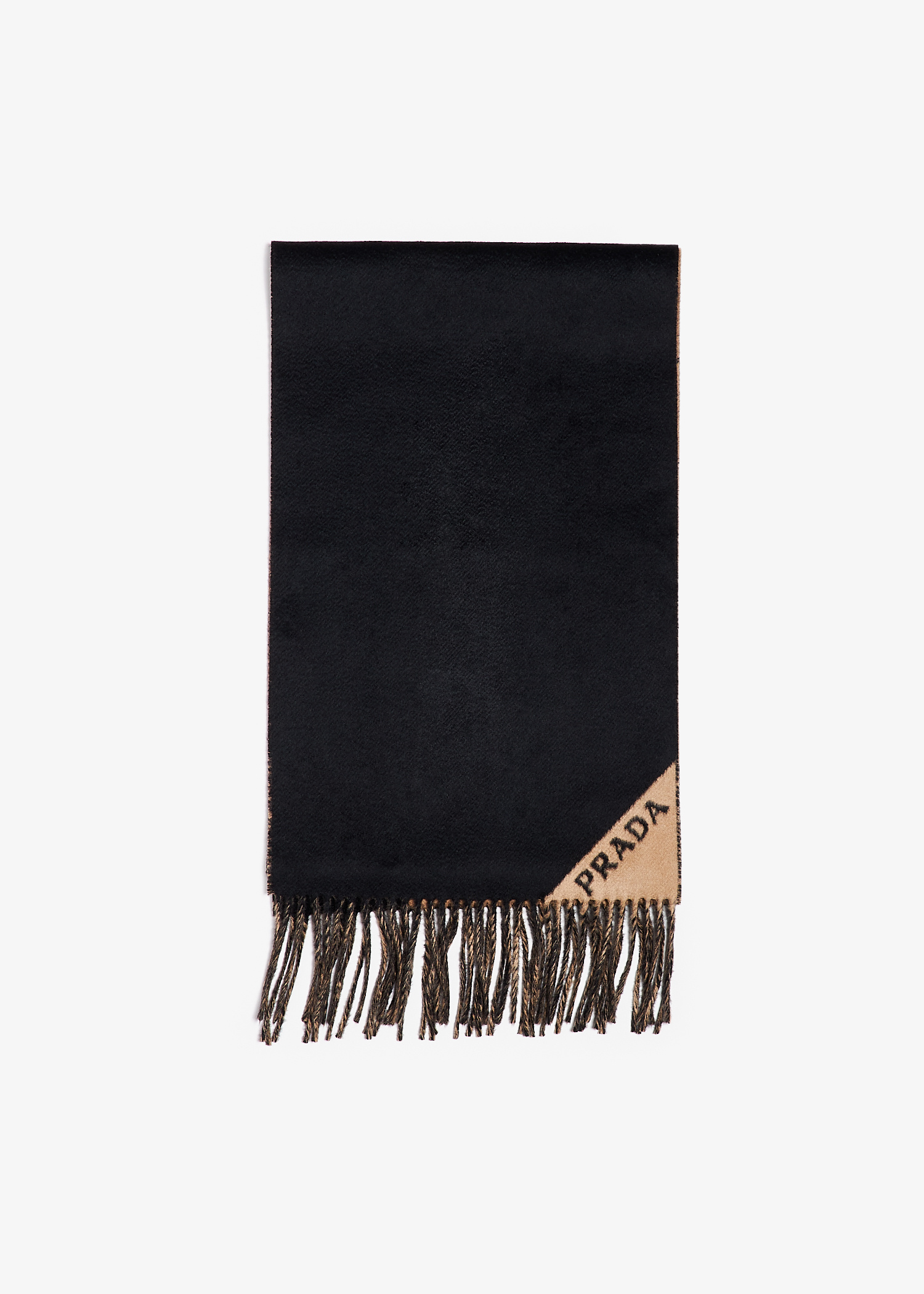 Prada Double cashmere scarf for Women - Black in UAE | Level