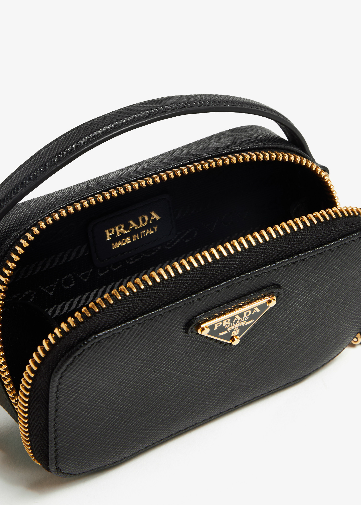 ☆韓国の人気☆【PRADA】☆PRADA SAFFIANO ミニバッ.グ☆ 直営店！PRADA SAFFIANOトライアングル ミニWallet 1ML050_QHH