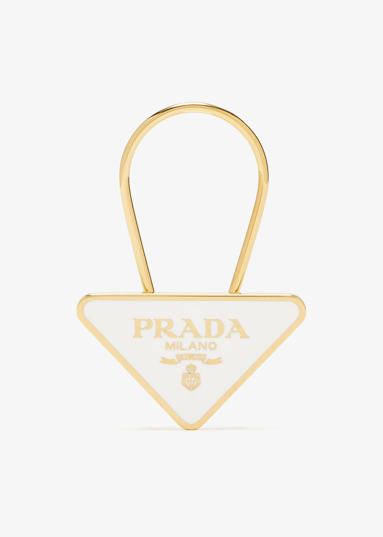 Prada Enameled metal key ring for Women - Gold in Qatar