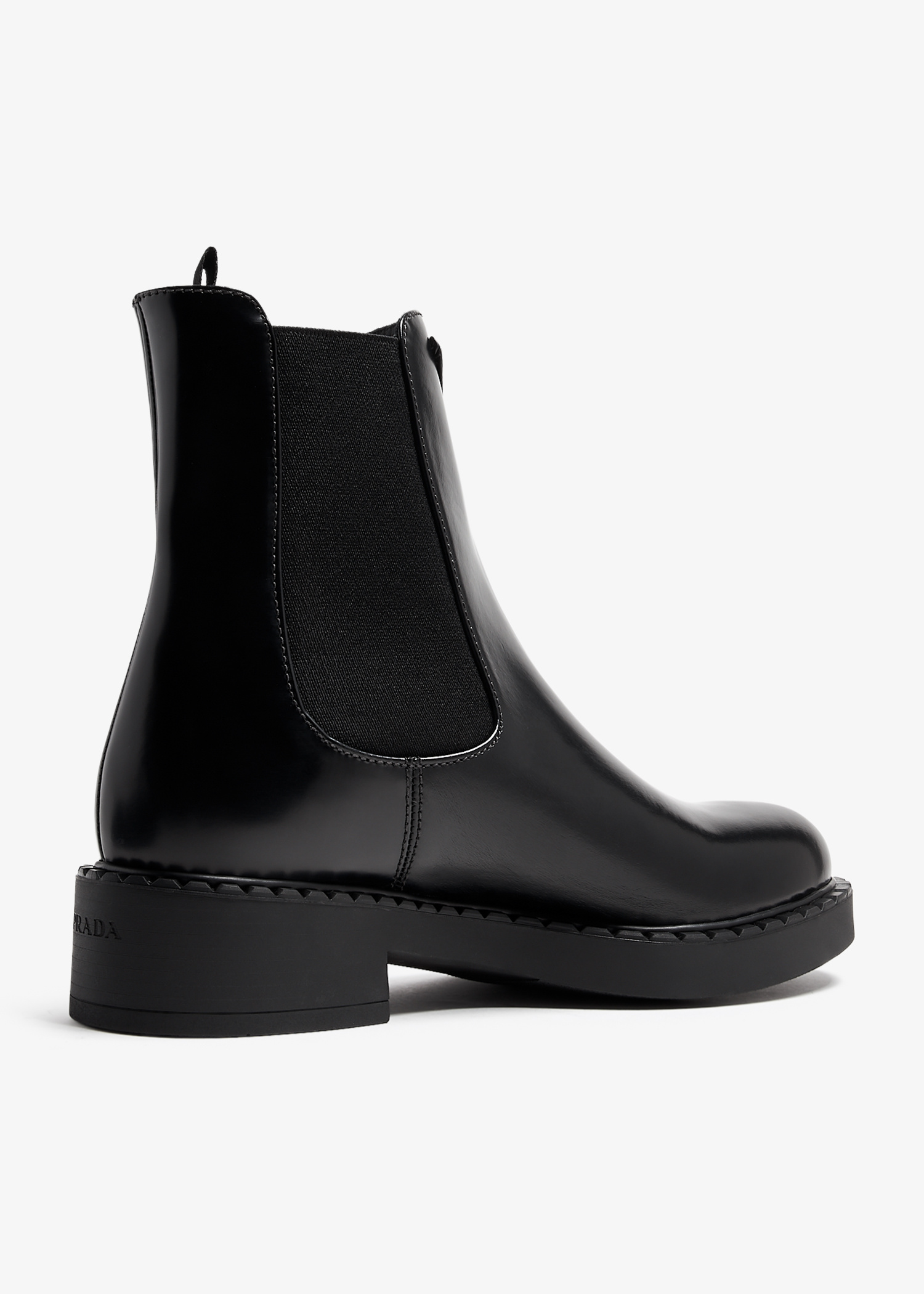 Prada Brushed Leather Chelsea boots for Women - Black in UAE
