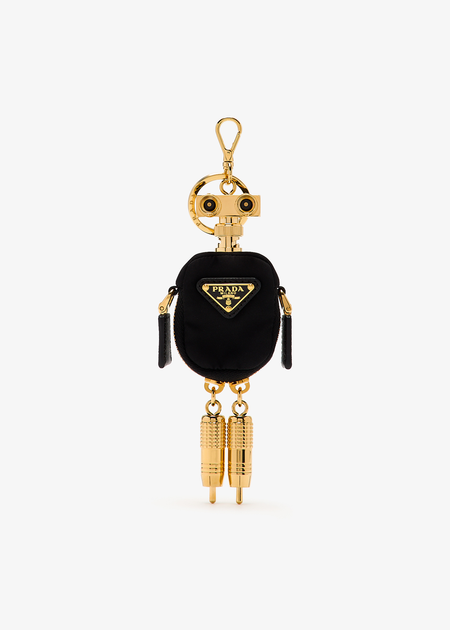 Prada Robot Re-Nylong bag charm for Women - Black in Qatar