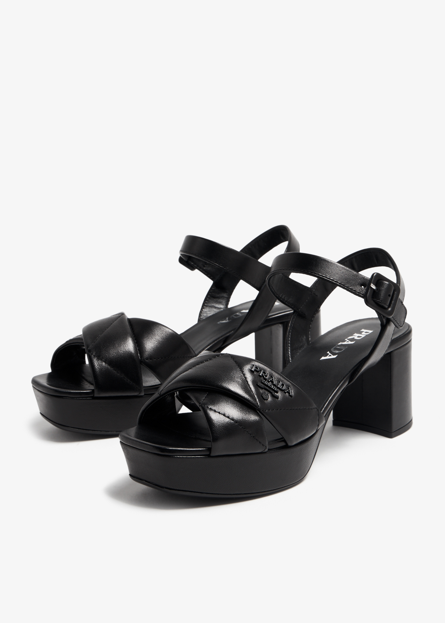 PRADA＊Quilted nappa leather platform 6.5cmサンダル＊送料込 Prada Quilted Nappa Leather Platform Sandals | Saks Fifth Avenue