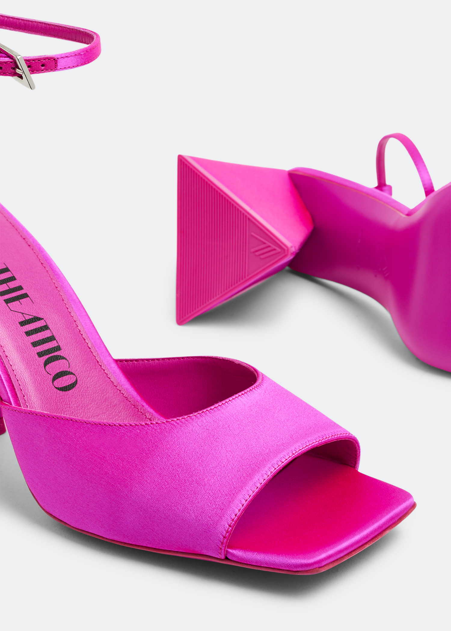 サンダル・ミュール THE ATTICO Fluo Pink Leather Piper Sandals The Attico Fluo Pink Leather Piper Sandals | italist, ALWAYS