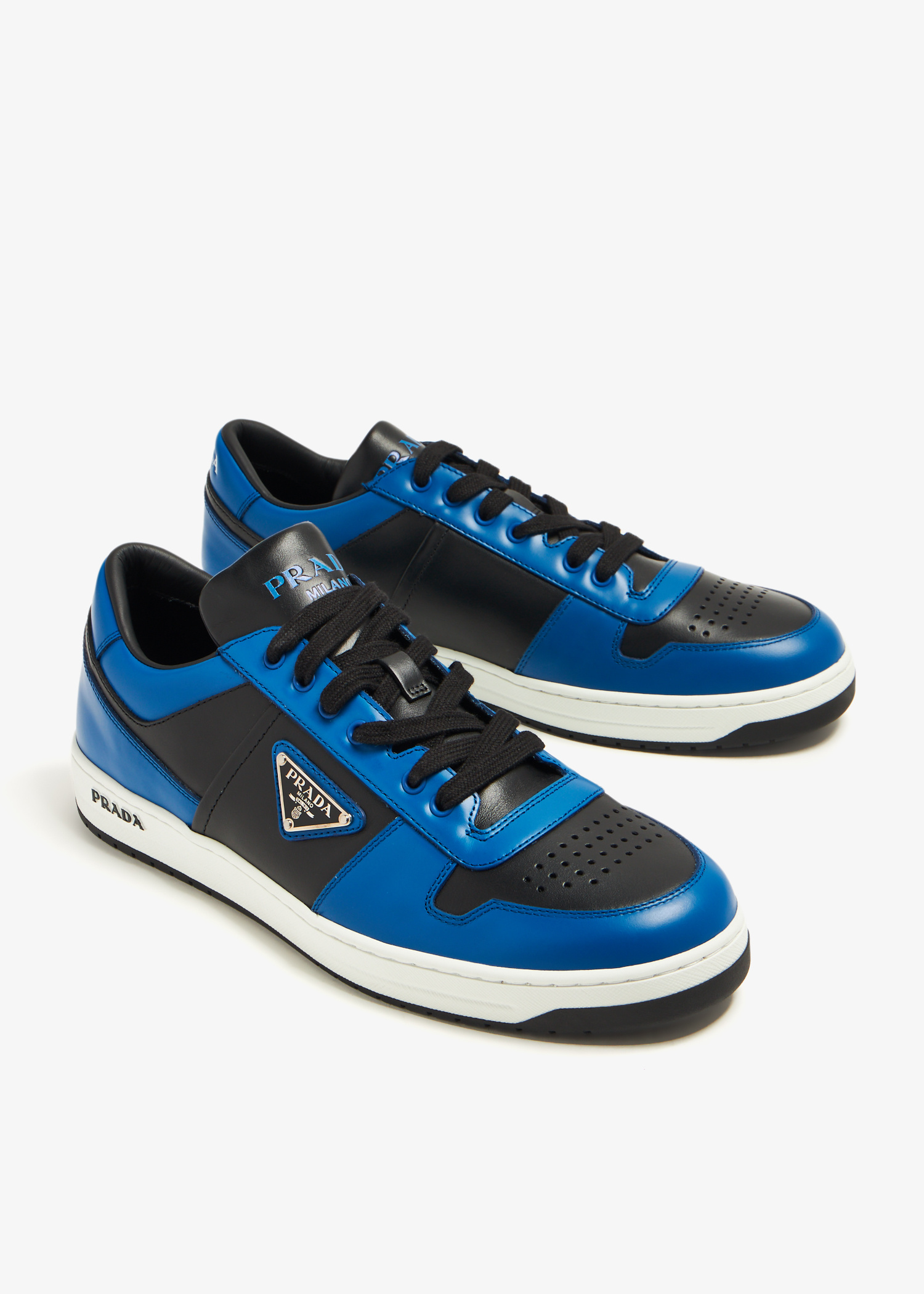 Prada Downtown leather sneakers for Men - Blue in Qatar