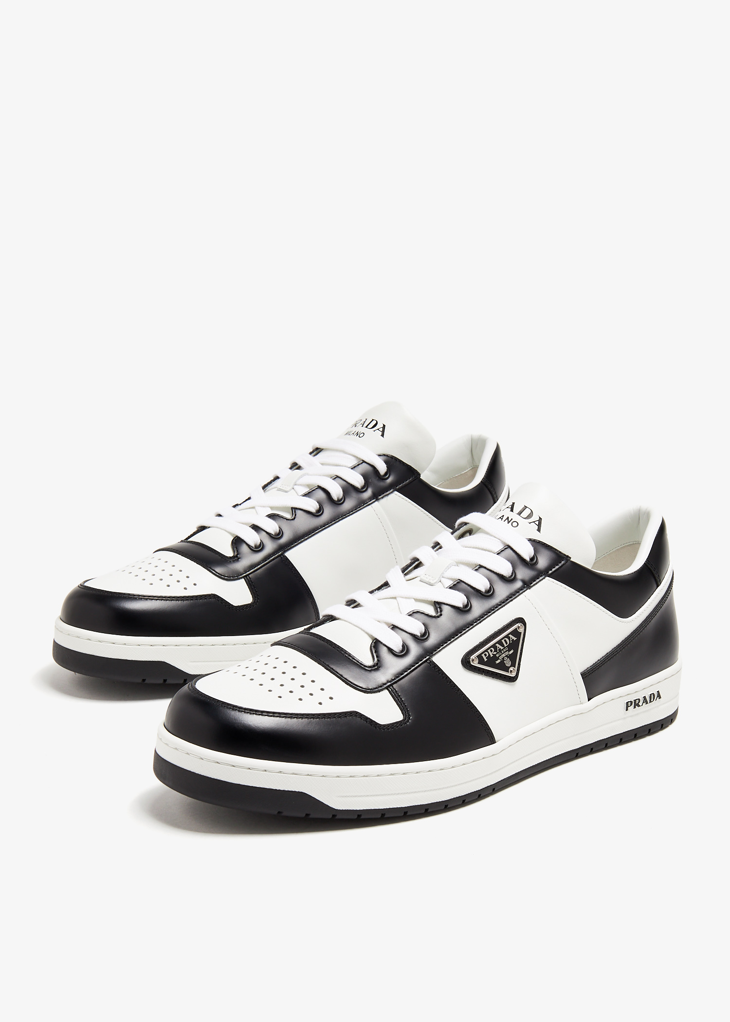 Prada Downtown leather sneakers for Men - Black in UAE