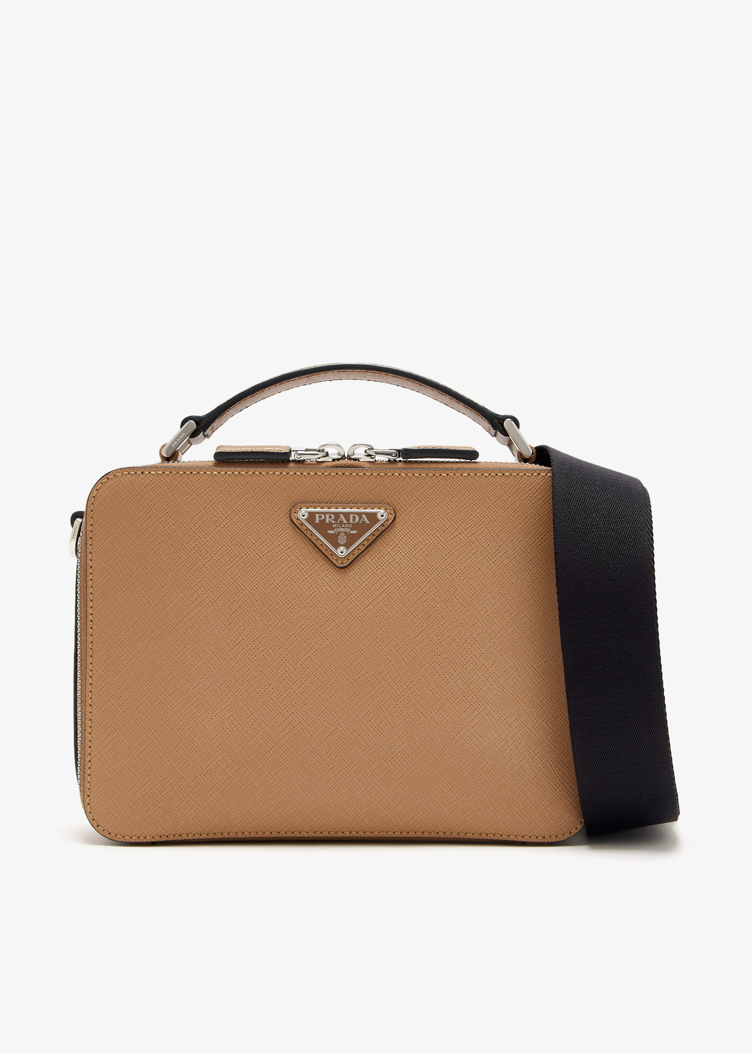 国内発送★PRADA★Brique Brushed バック Prada Prada Brique bag in black brushed leather | TheDoubleF