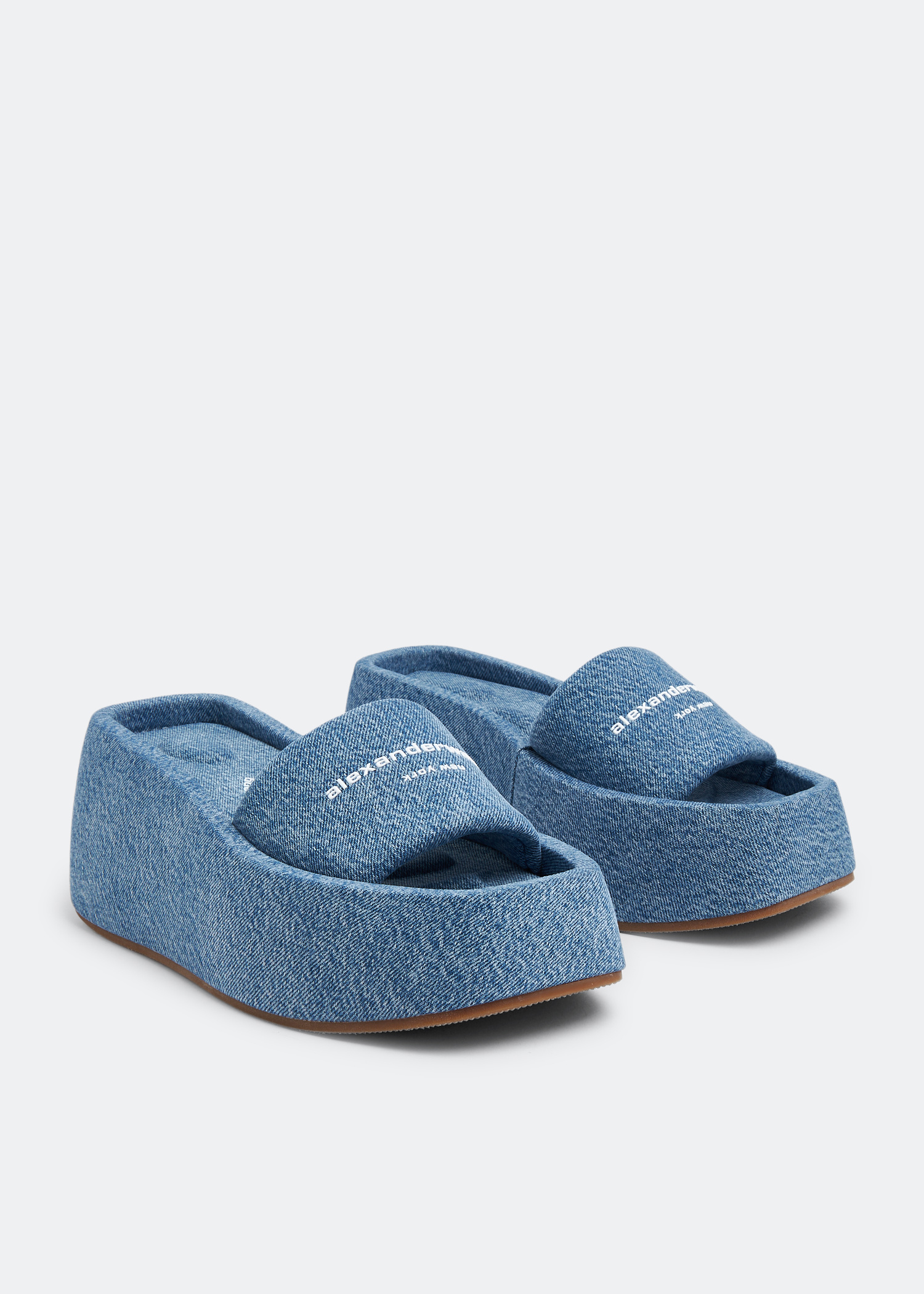 ☆厚底☆【Alexander Wang】★aw platform slide in nylon★ Alexander Wang Platform Slide In Nylon Size 38 in Black New