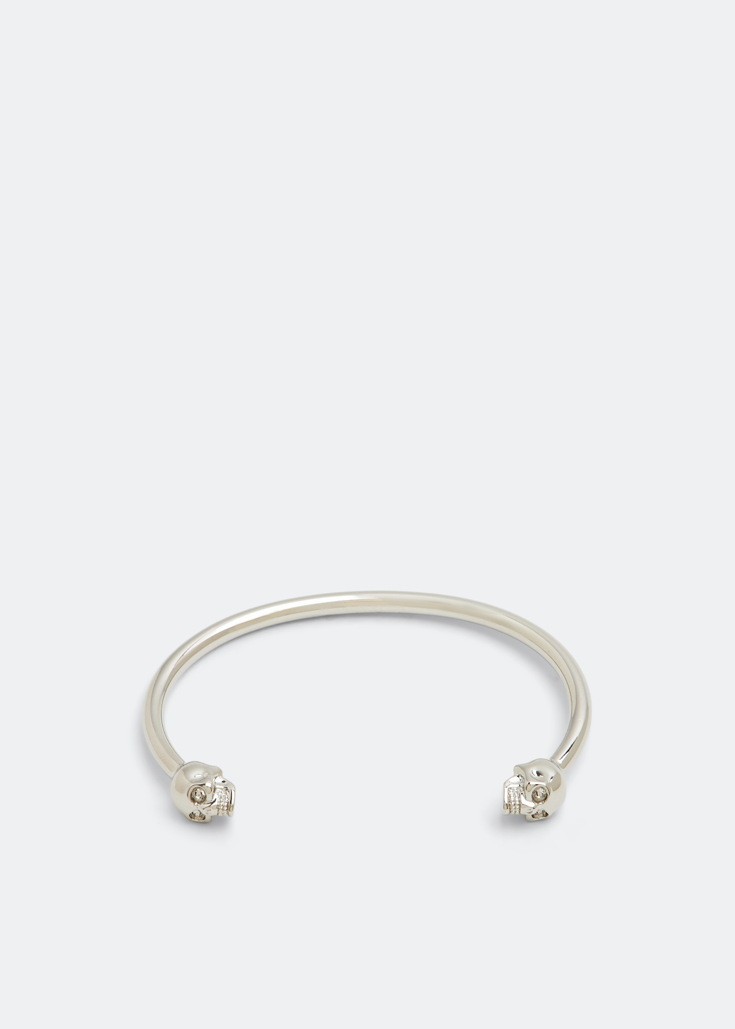 Thin Twin skull bracelet SILVER for Women | Alexander McQueen