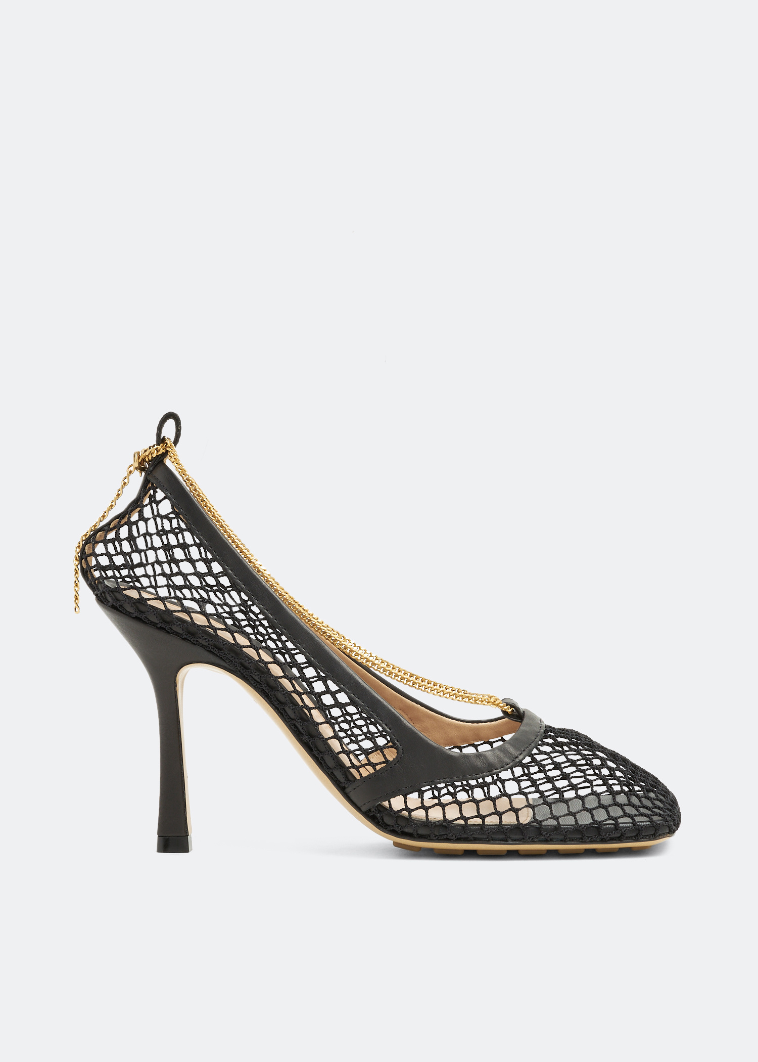 パンプス BOTTEGA VENETA Orange mesh Stretch pumps (578321VBPS4 6529) Bottega Veneta Stretch Orange Tangerine Caged Mesh Heels