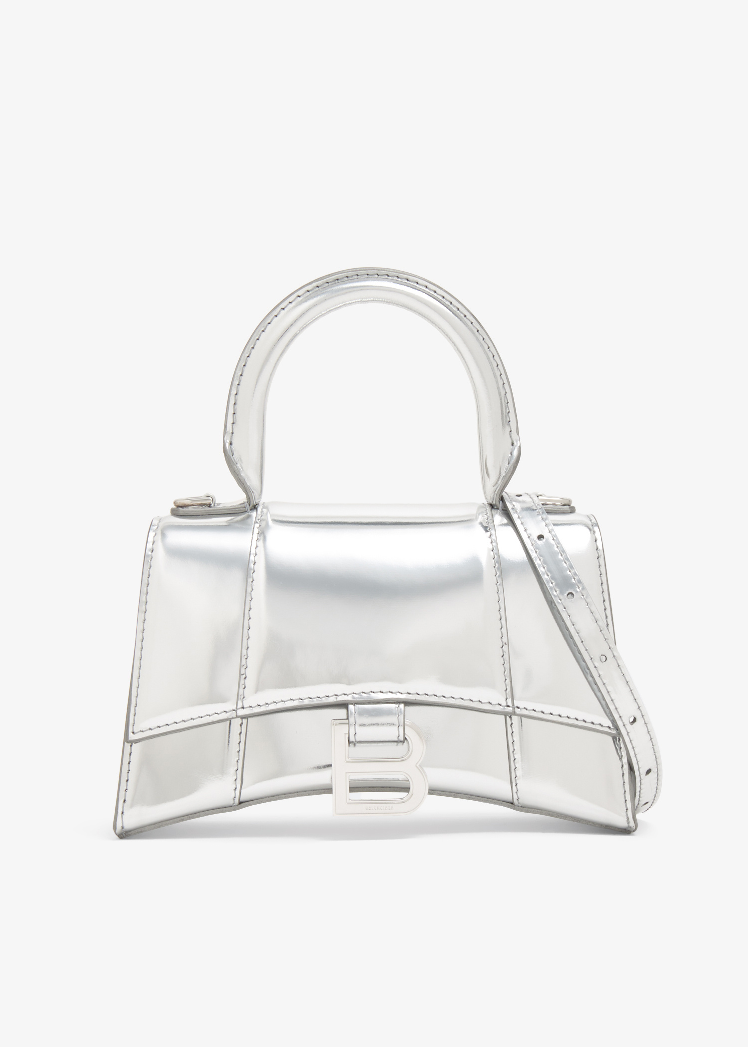 Balenciaga Hourglass XS top handle bag for Women - Silver in