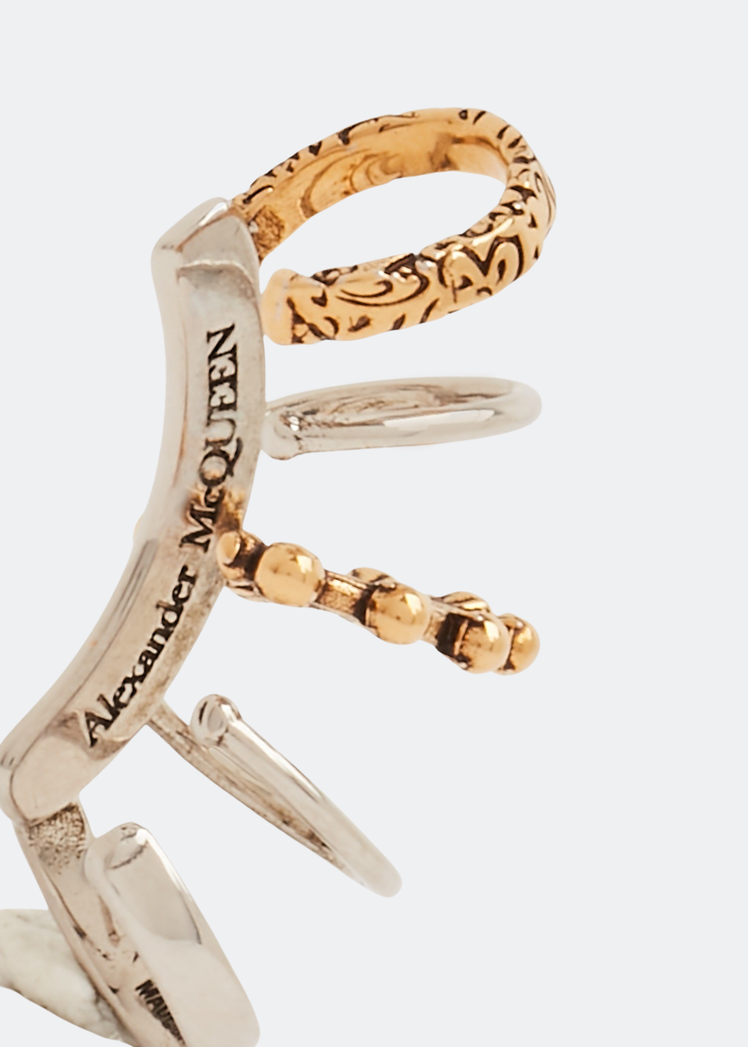 McQueen Punk ear cuff for Women - Metallic in UAE | Level Shoes