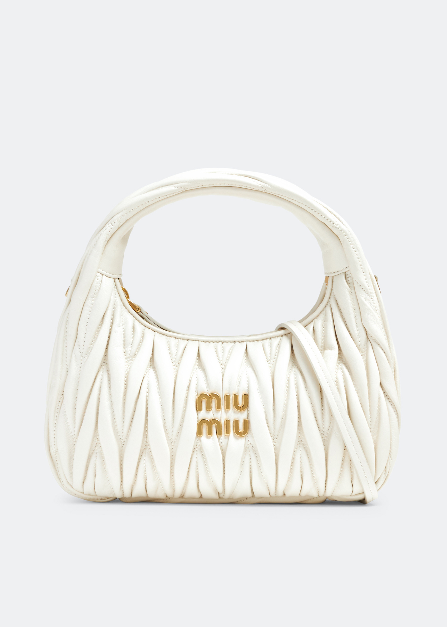 Miu Miu Wander matelassé small hobo bag for Women - White in