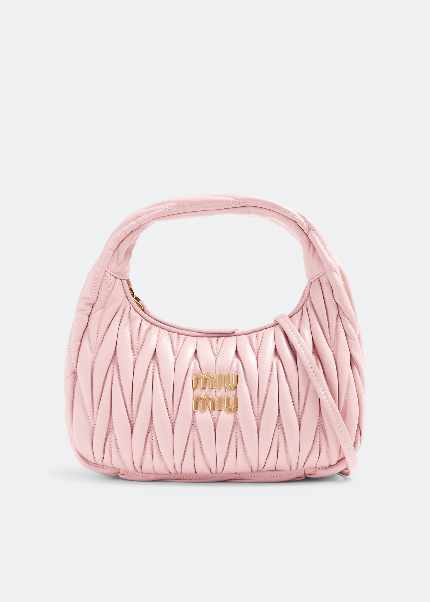 Miu Miu Wander matelassé mini hobo bag for Women - Pink in
