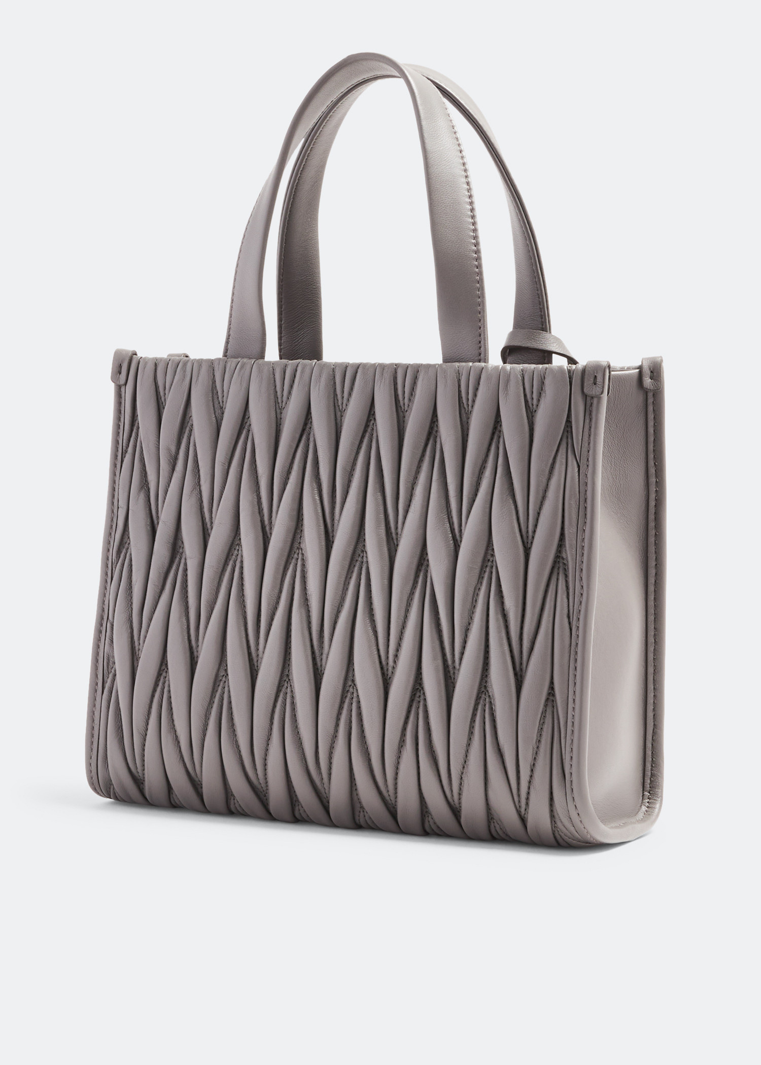 Miu Miu Matelassé leather tote bag for Women - Grey in Qatar