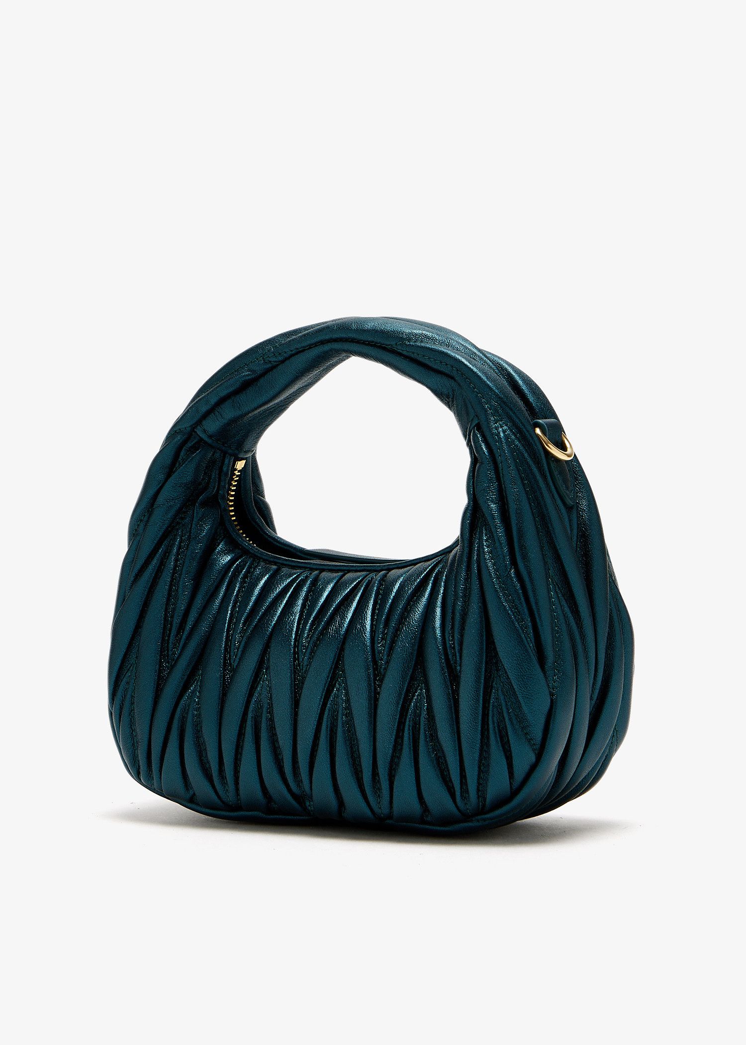 Miu Miu Wander matelassé nappa leather hobo mini-bag for