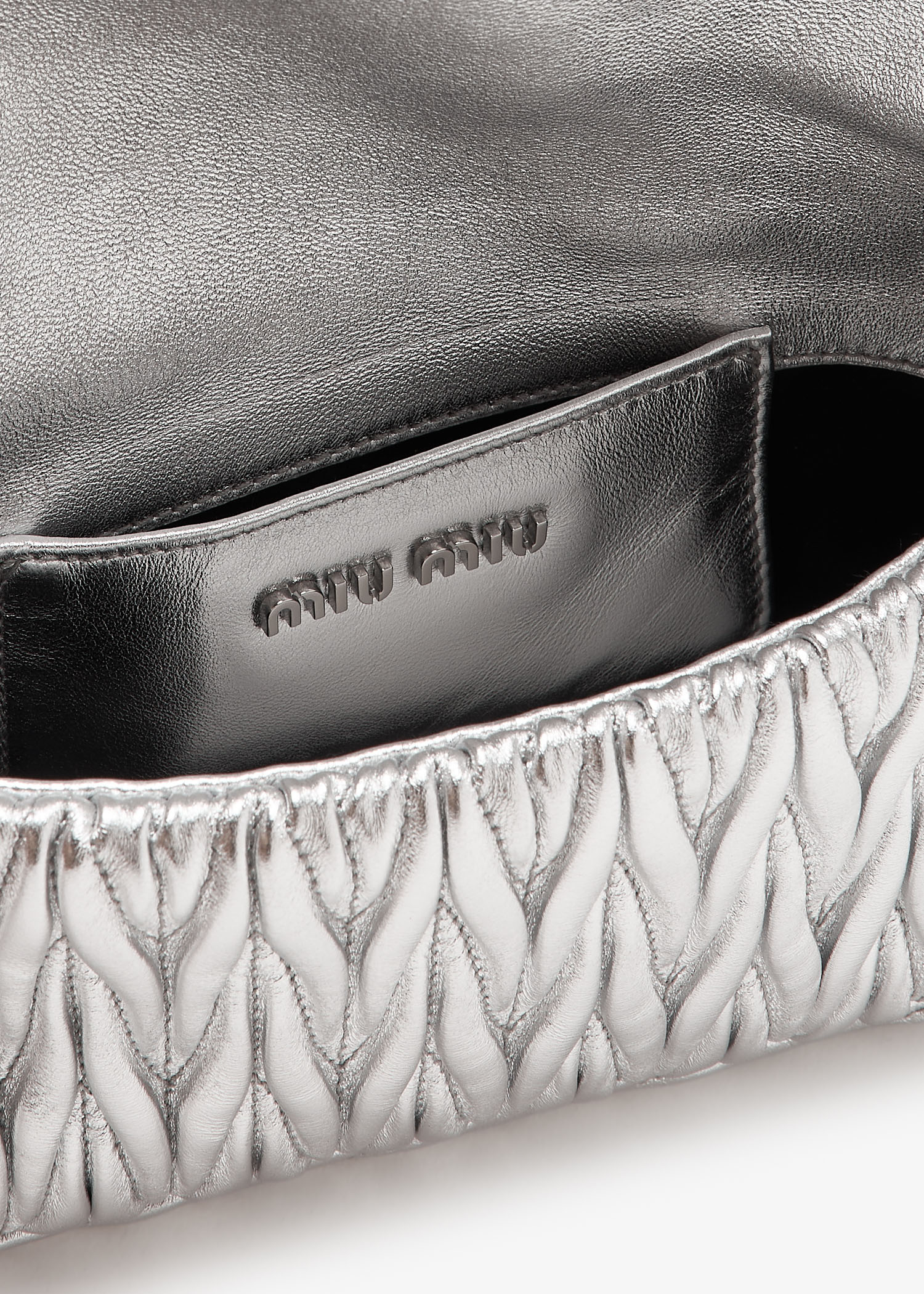 Miu Miu Matelassé leather mini bag for Women - Silver in UAE