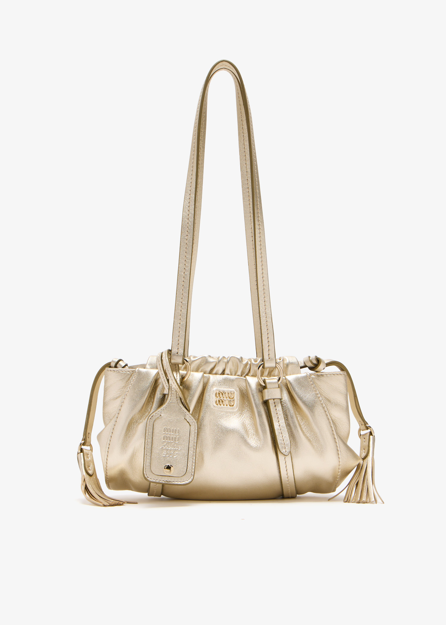 Miu Miu Joie nappa leather mini bag for Women - Gold in