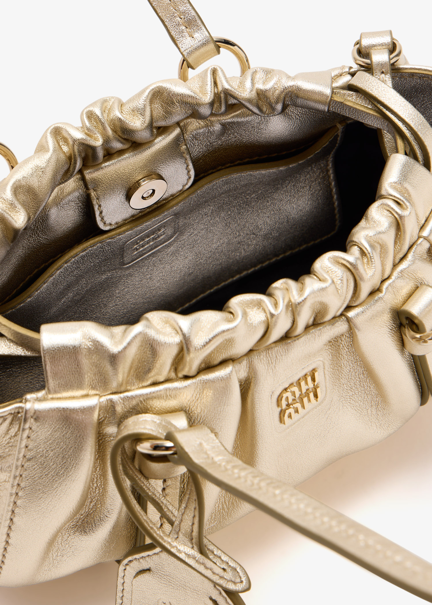 Miu Miu Joie nappa leather mini bag for Women - Gold in