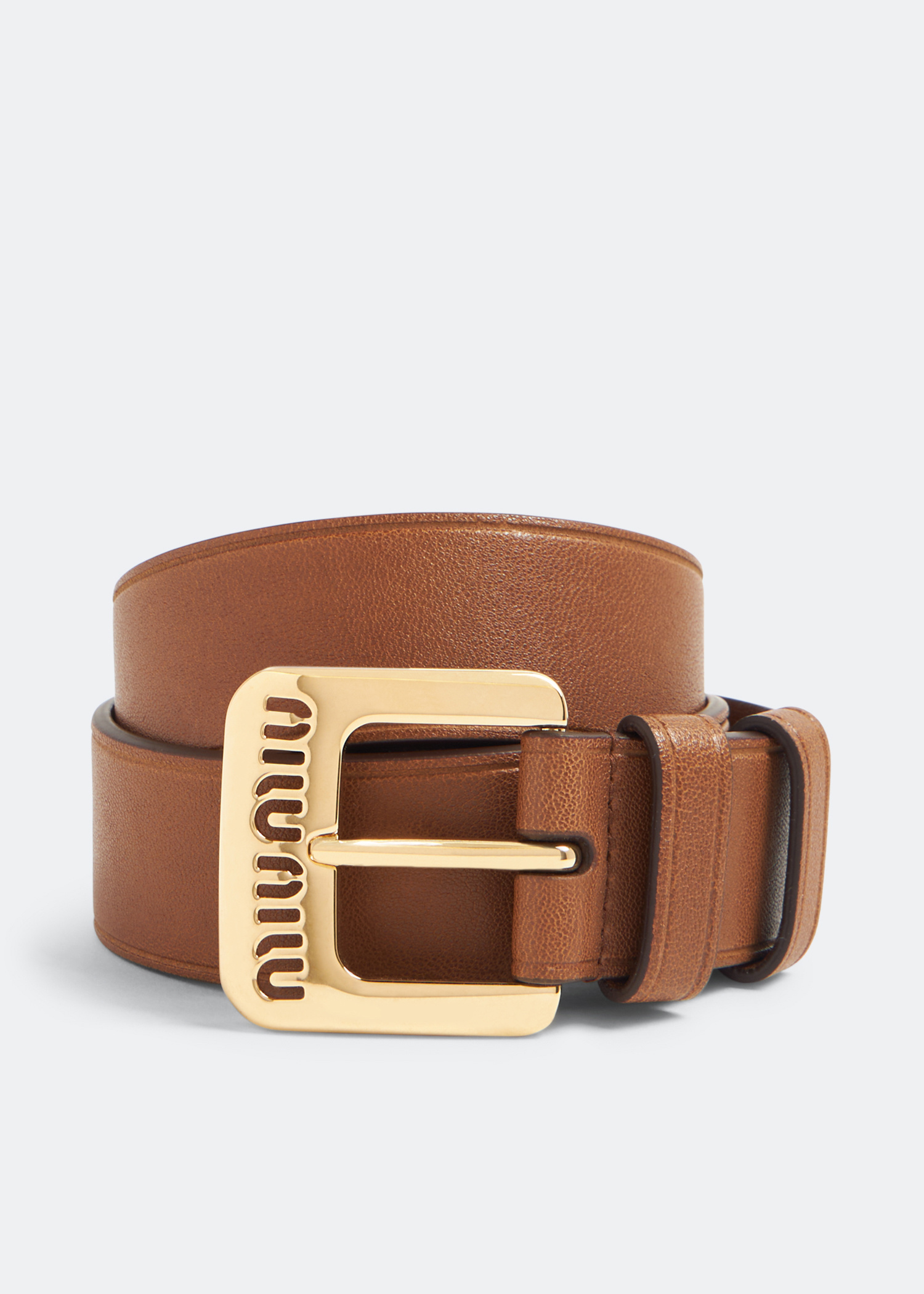 Miu Miu Nappa leather belt for Women - Brown in UAE | Level