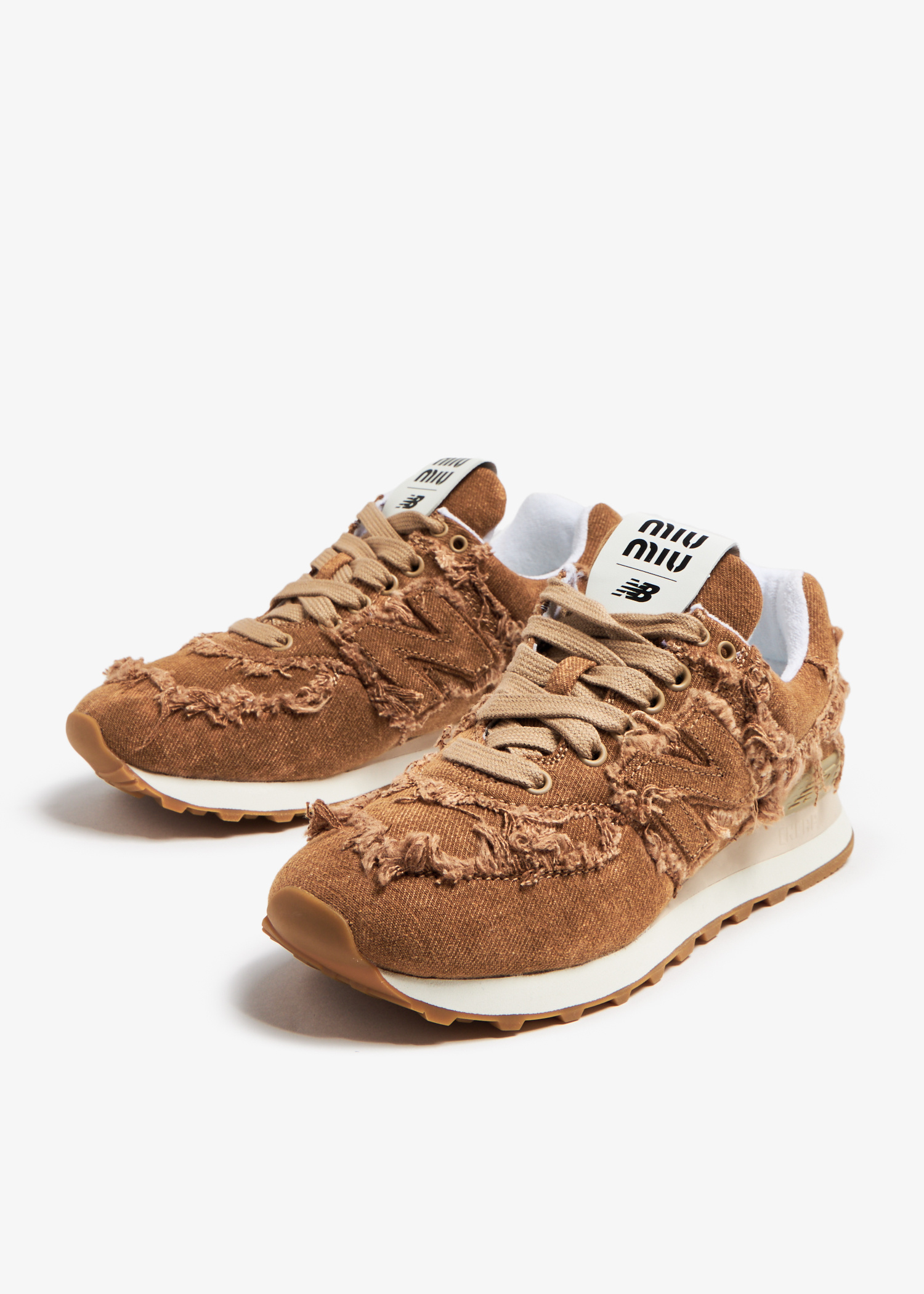 Miu Miu x New Balance 574 denim sneakers for Women - Brown