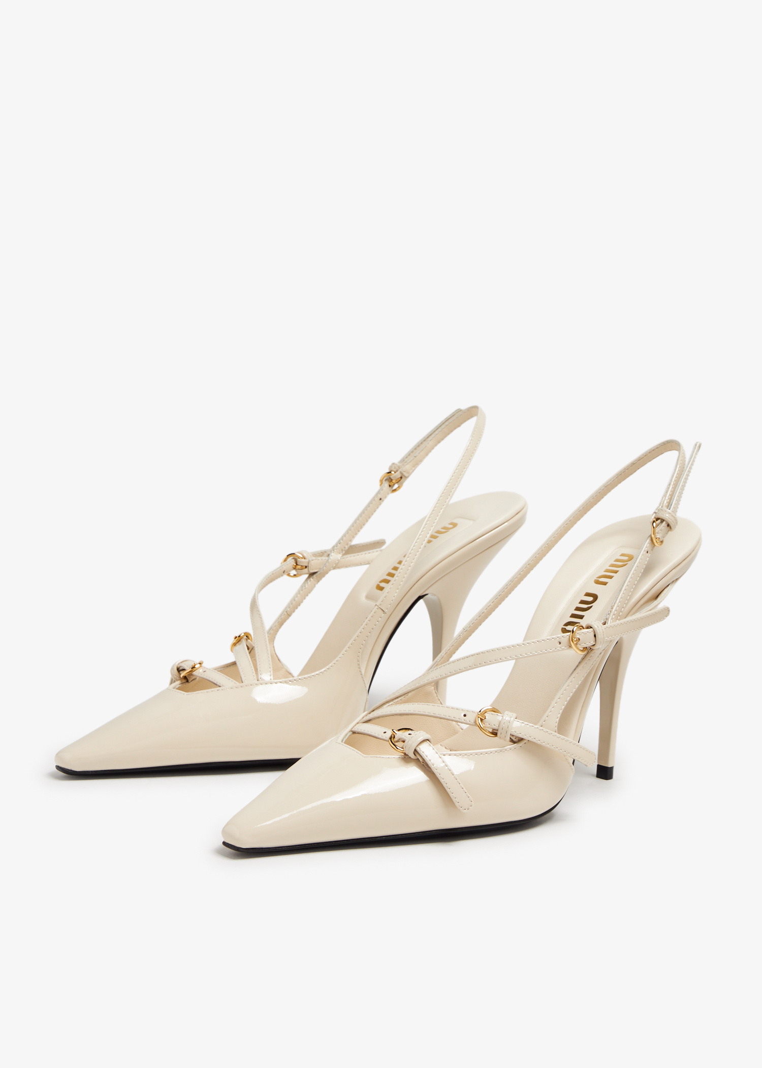 HER LIP TO Buckle-Belted Slingback Pumps white | eBay
