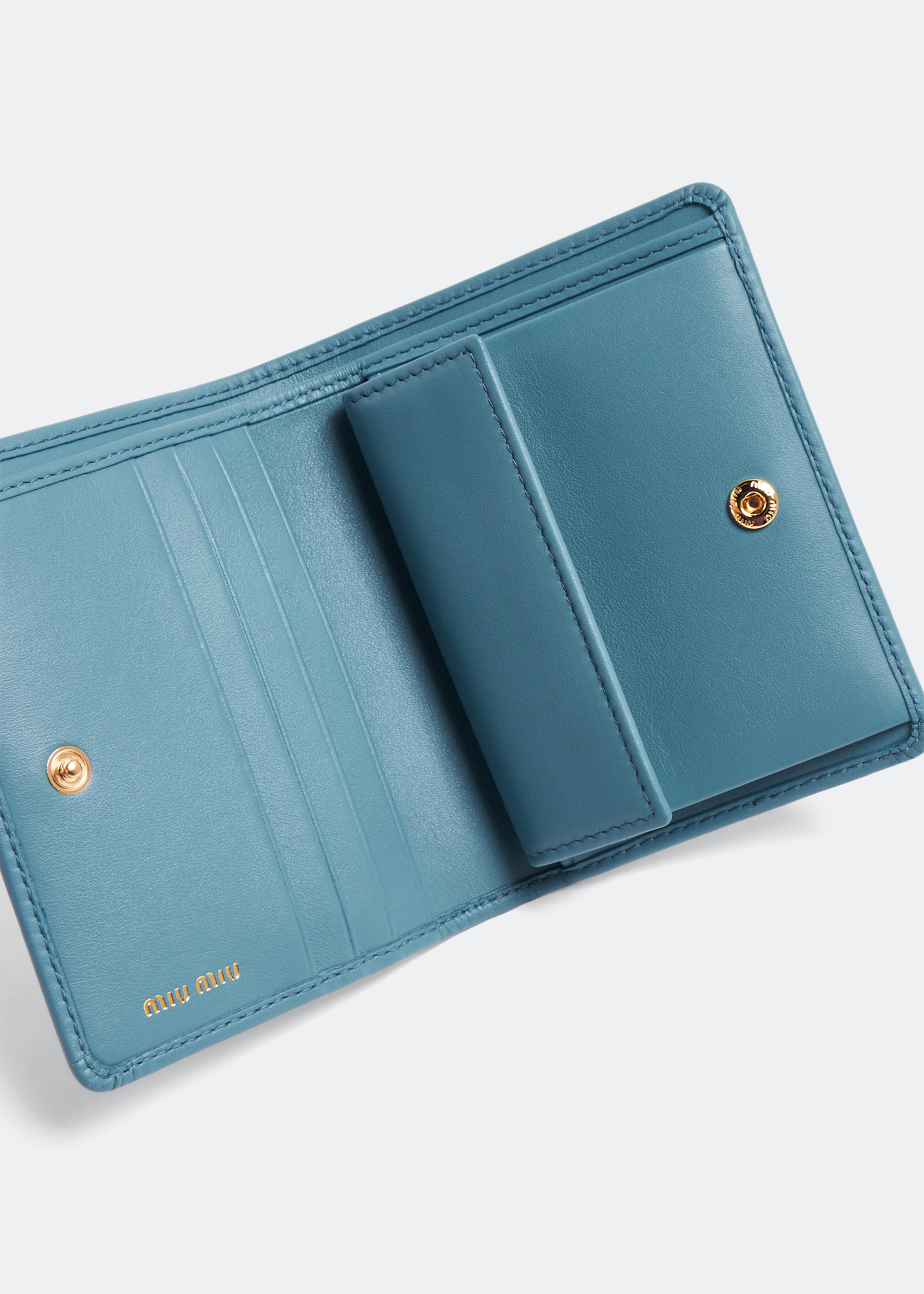 Miu Miu Small leather wallet for Women - Blue in Qatar