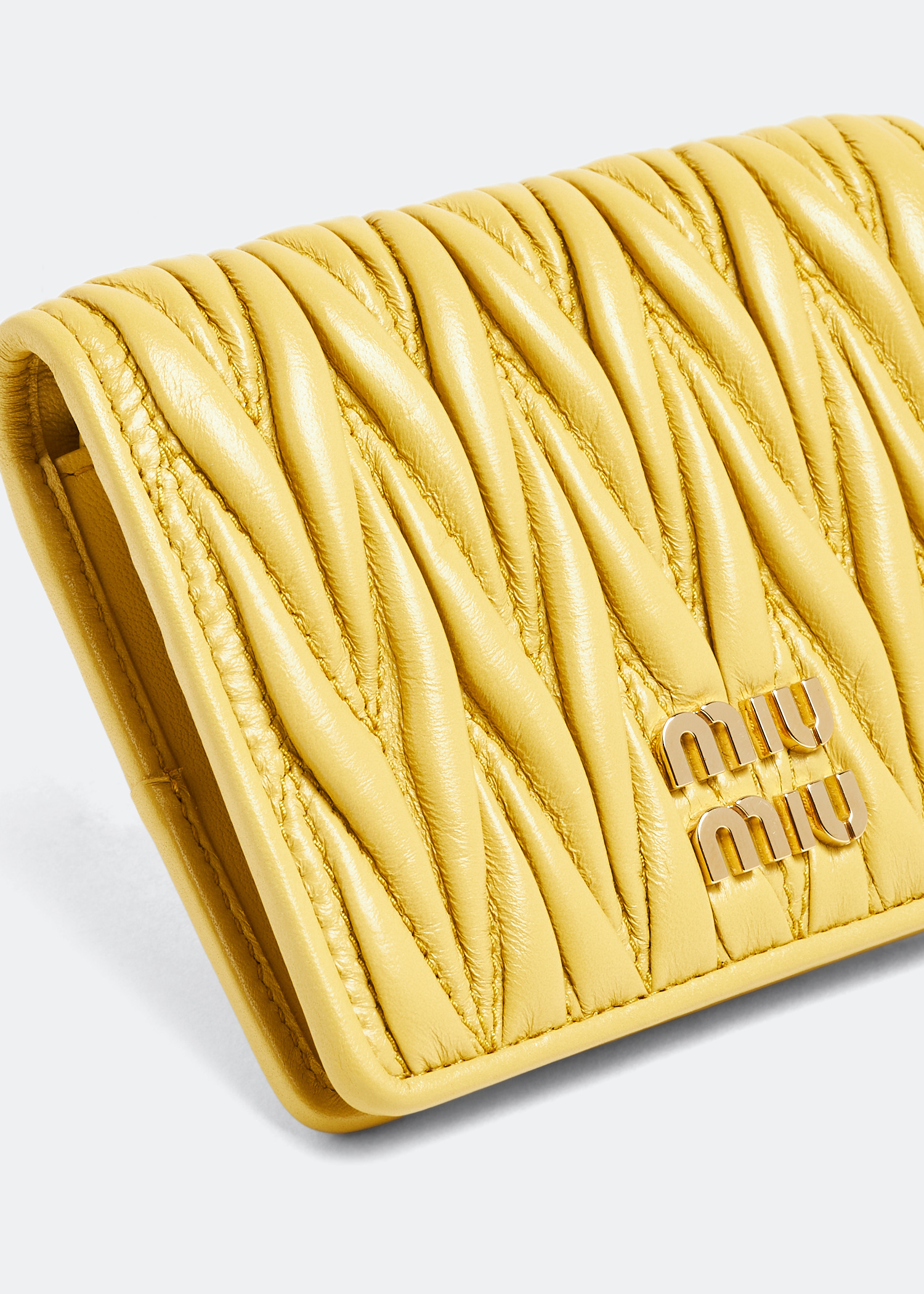 Miu Miu Matelassé leather wallet for Women - Yellow in UAE
