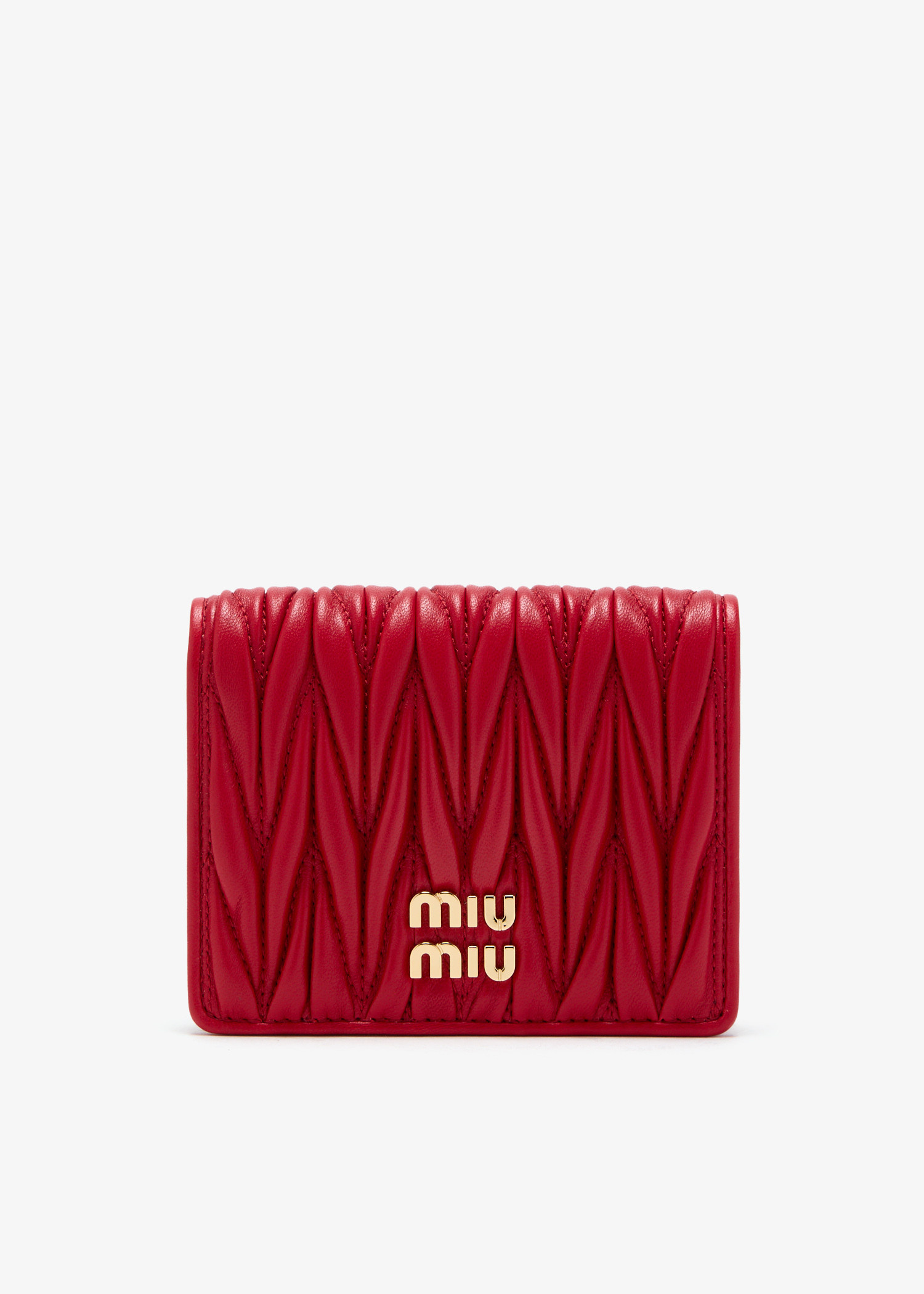 Leather wallet Miu Miu Red in Leather - 56546753