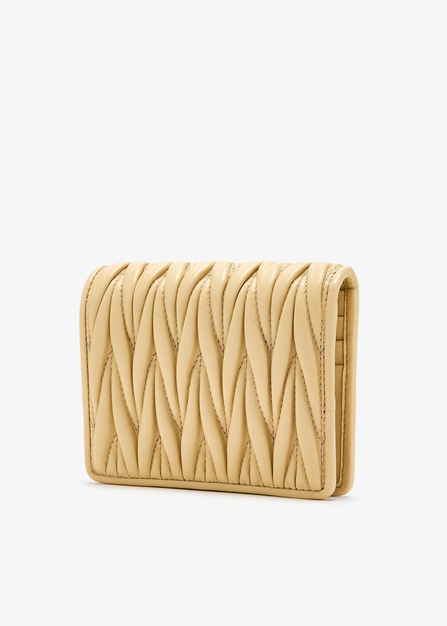 【2025秋冬新作】 Women for wallet leather Matelassé Miu Miu - UAE in Yellow 小物