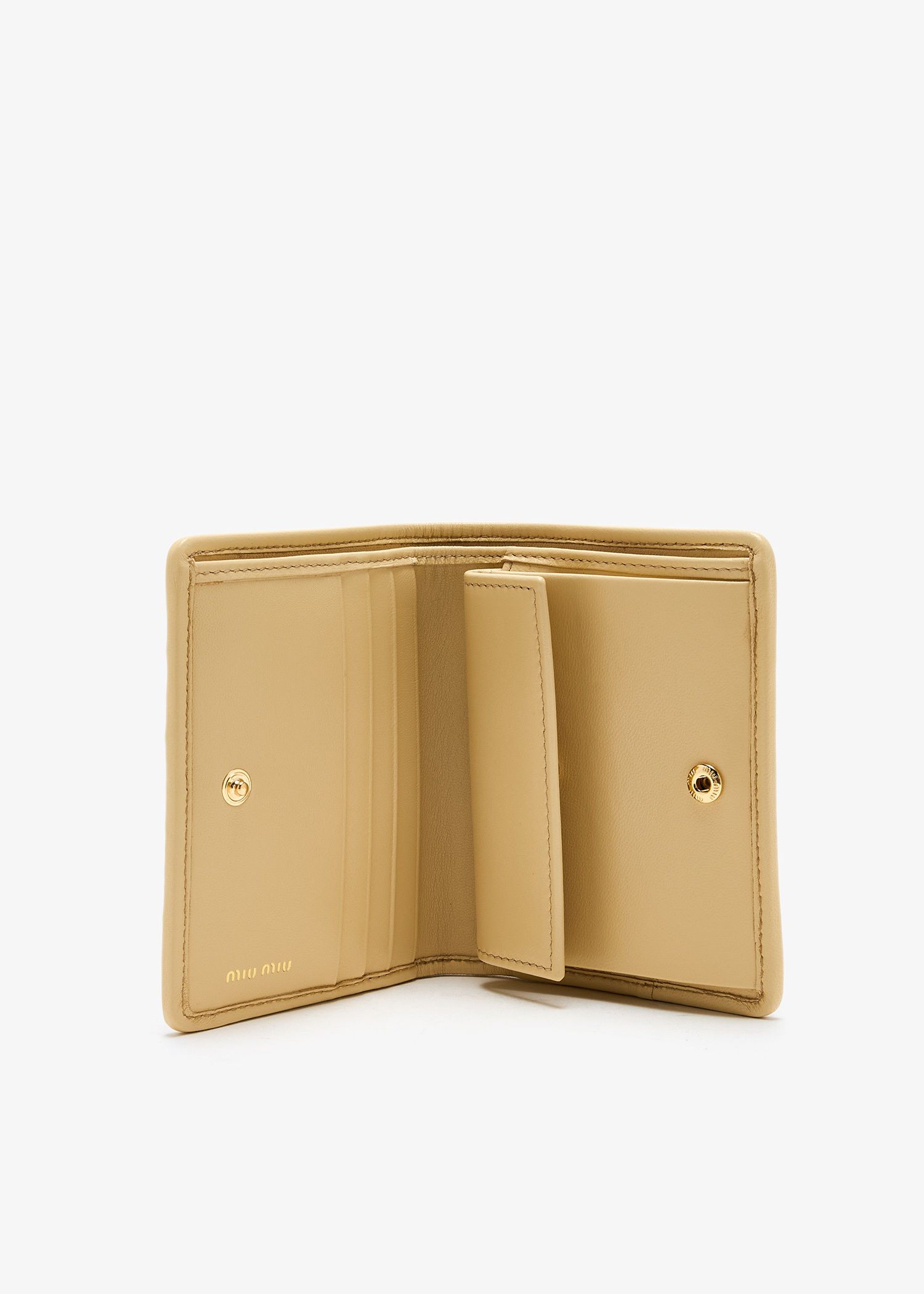 Leather wallet Miu Miu Yellow in Leather - 46356603