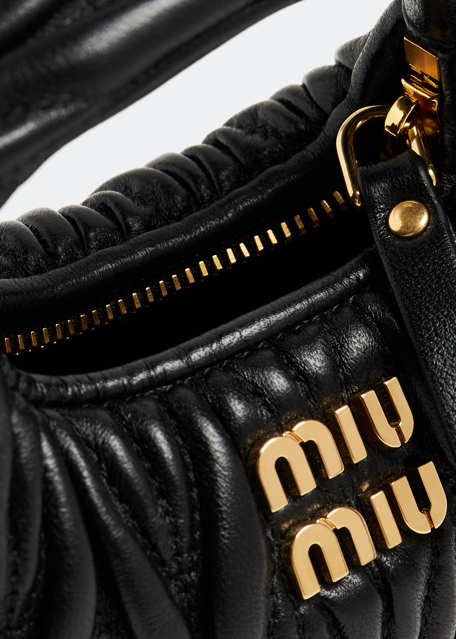 ポーチ MIU MIU LEATHER POUCH Oak Nappa Leather Pouch | Miu Miu