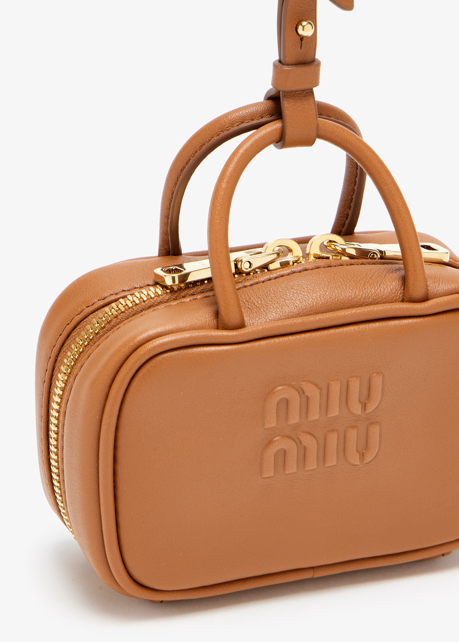 Miu Miu Leather bag charm trick for Women - Brown in Qatar