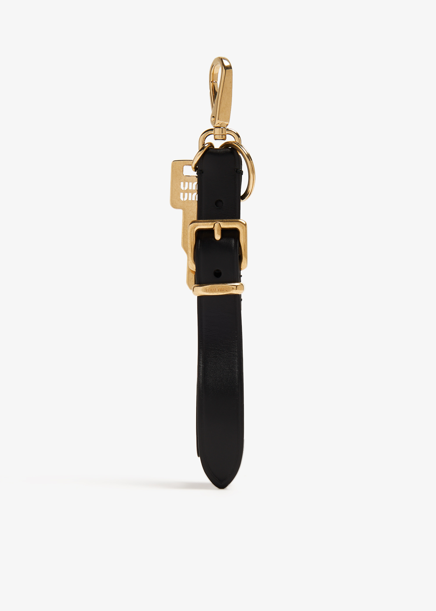 Miu Miu Leather key ring for Women - Black in Qatar | Level