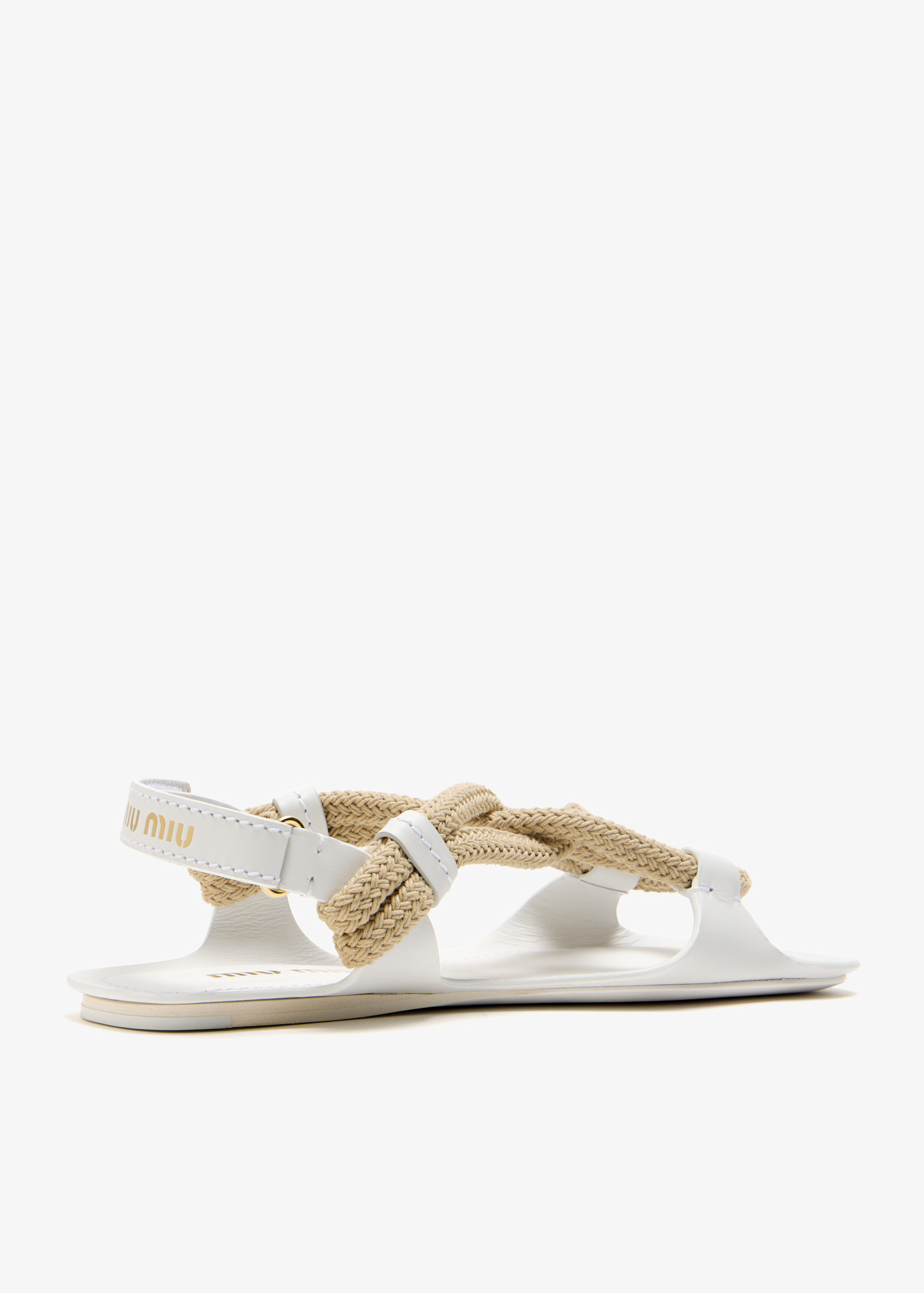 Miu Miu Flat cord sandals for Women - Beige in UAE | Level Shoes
