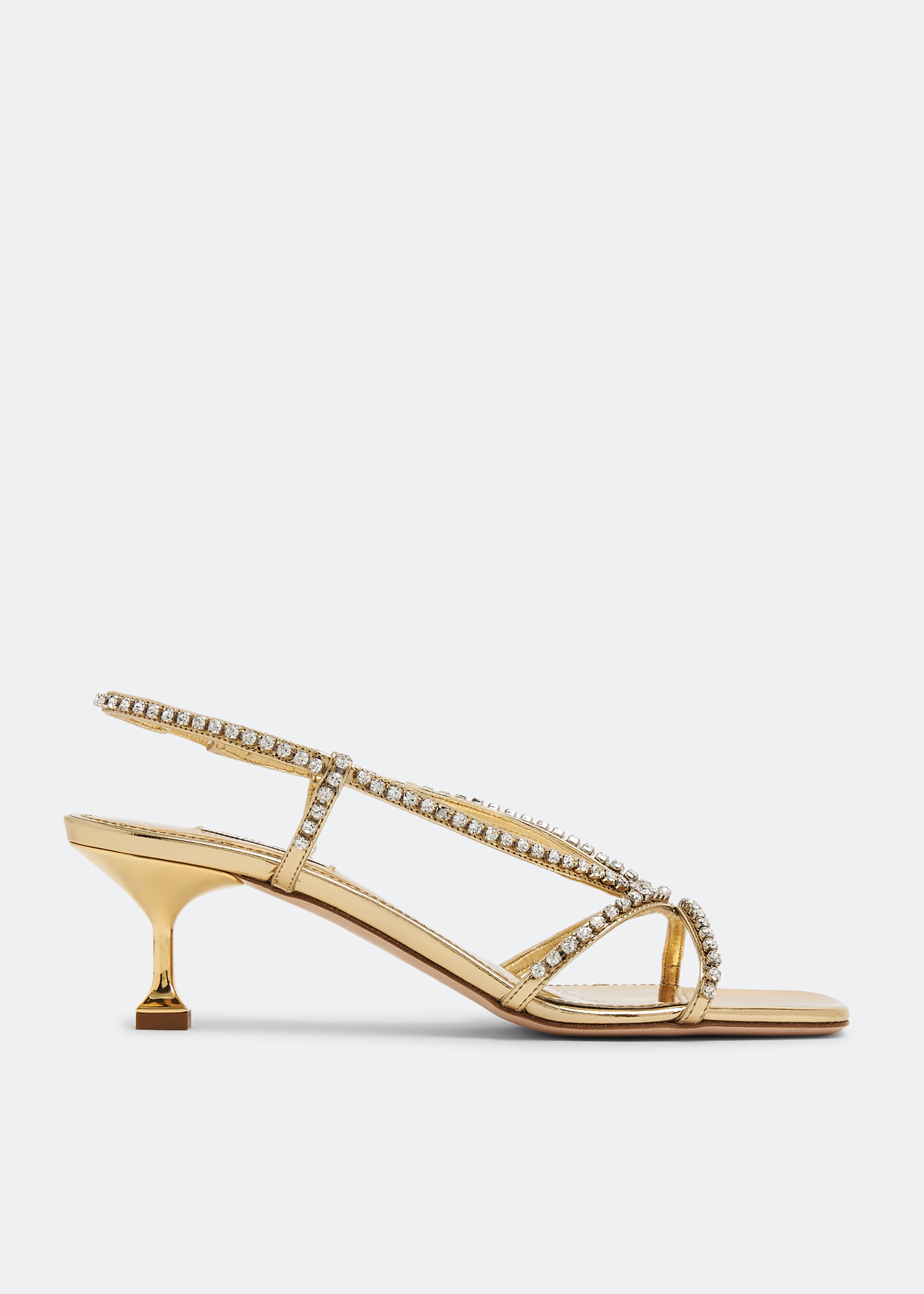 お手頃価格 for sandals leather metallic Crystal Miu Miu Women in Gold - 靴