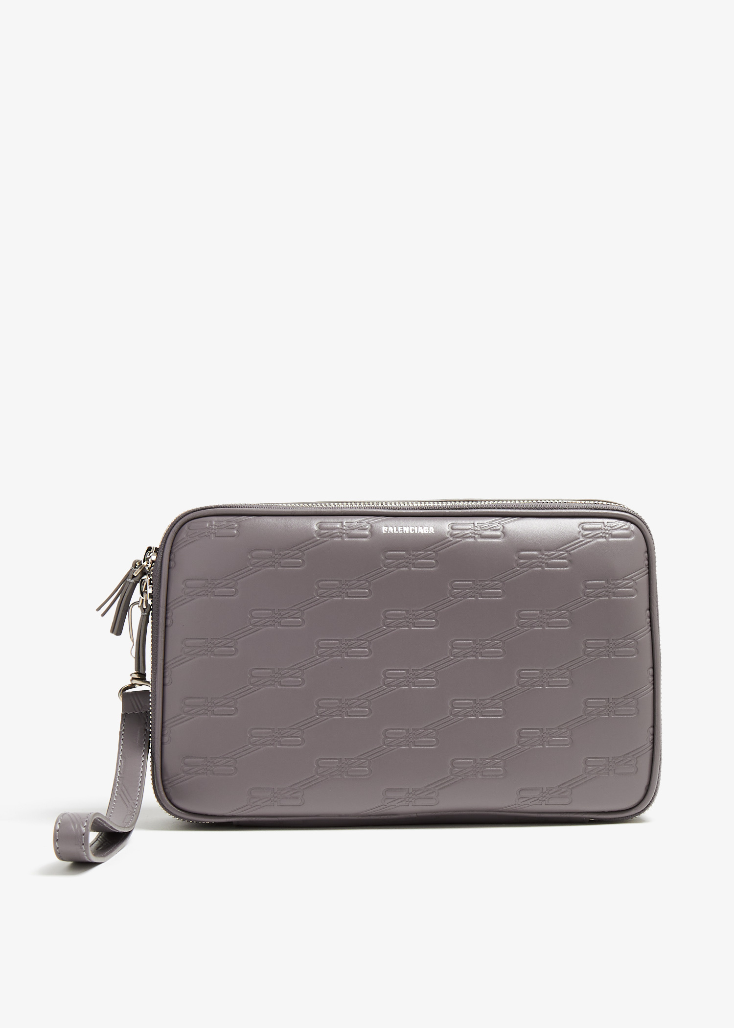 Balenciaga Signature double zip pouch for Men - Grey in UAE