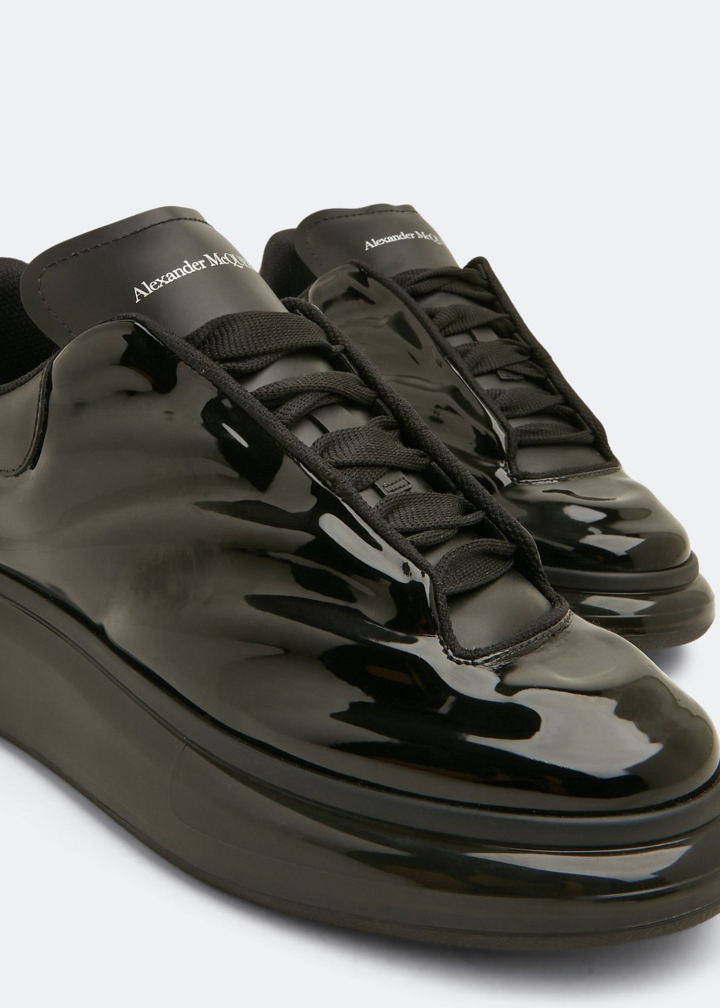 McQueen Oversized gloss sneakers for Men - Black in Qatar