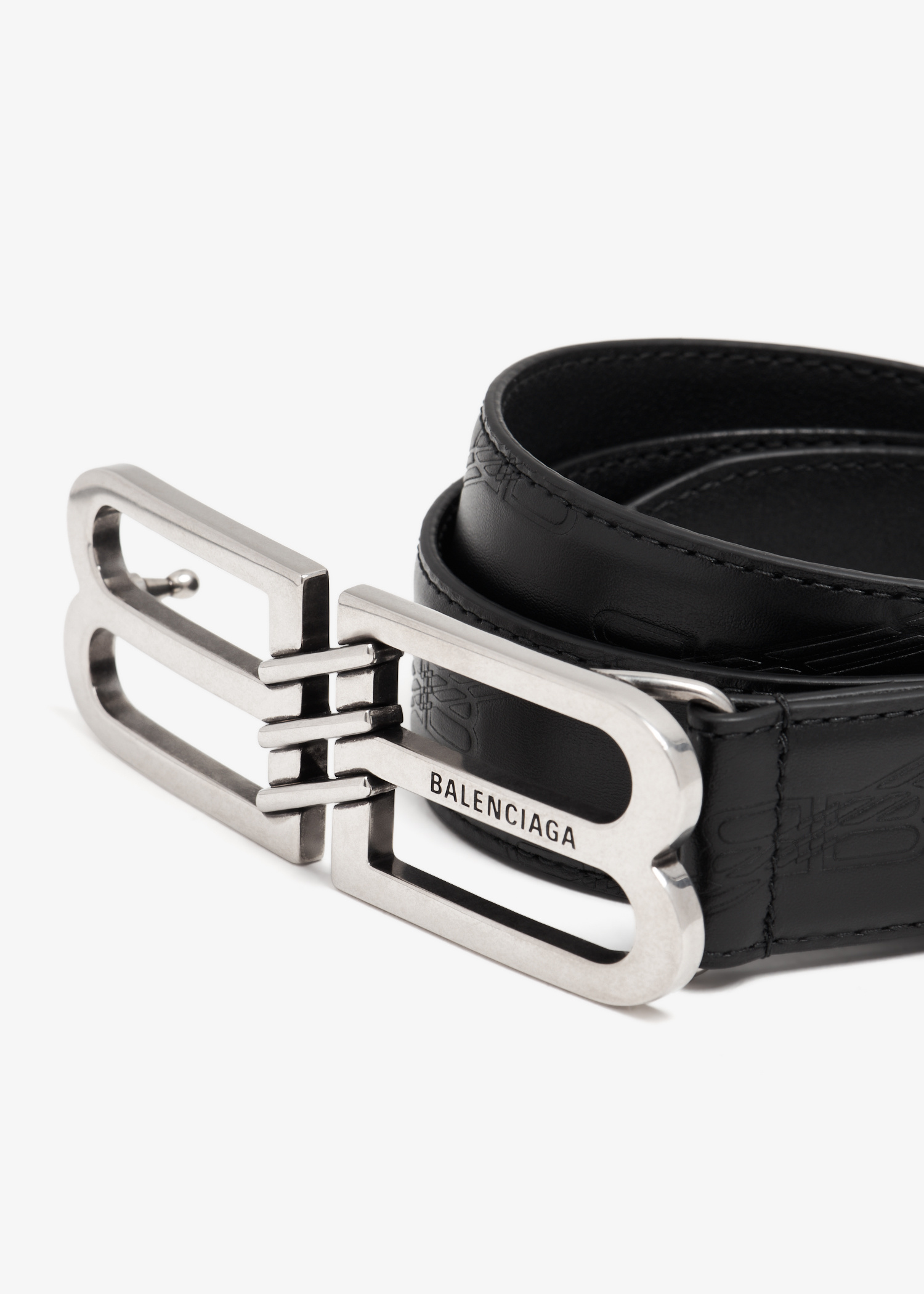 Balenciaga BB Signature belt for Men - Black in Qatar