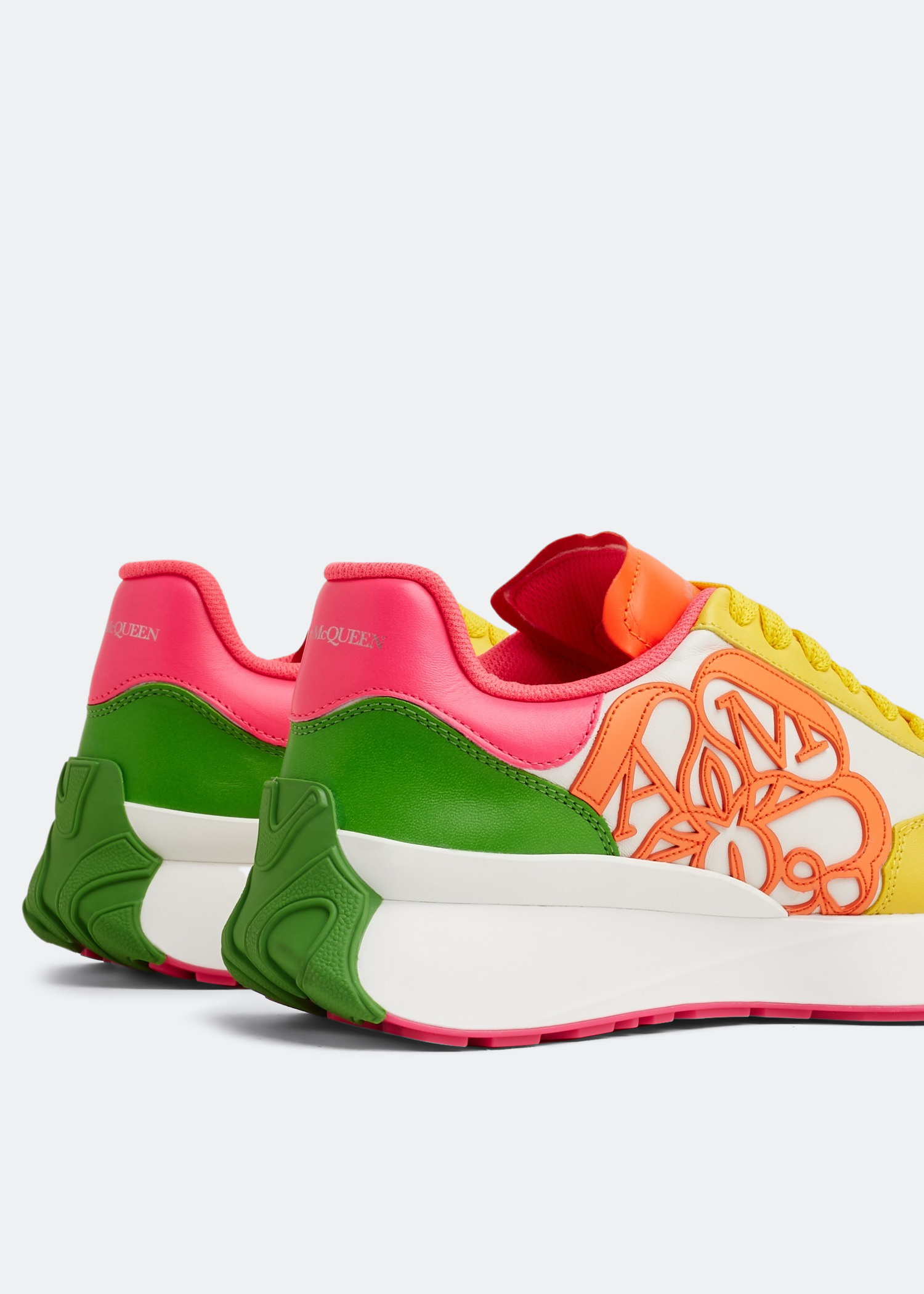 【関税・送料込み】WHITE PINK YELLOW SPRINT RUNNER SNEAKERS Alexander Mcqueen Sprint Runner sneakers for Women - Multi