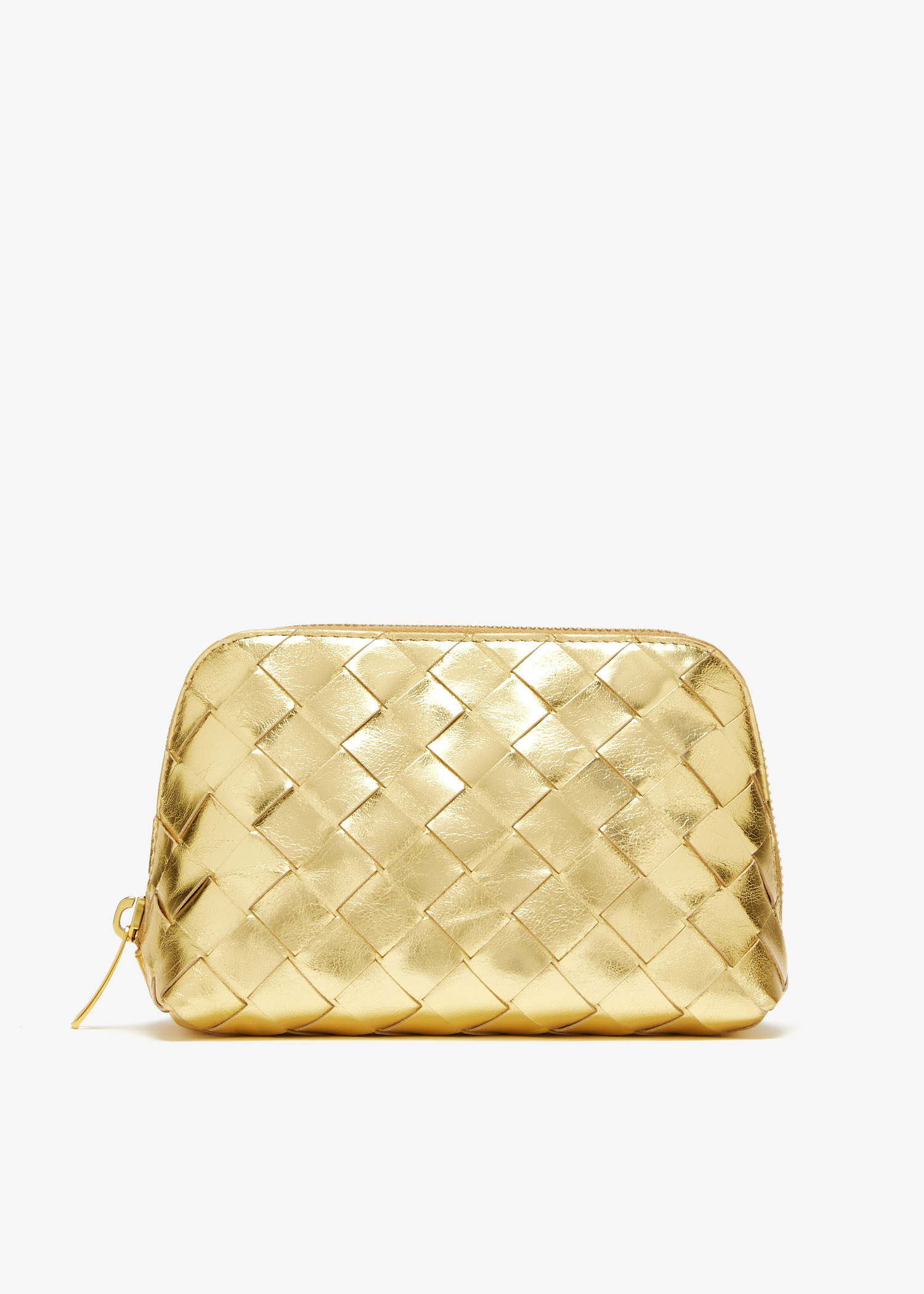 Bottega Veneta Small half-moon beauty pouch for Women - Gold